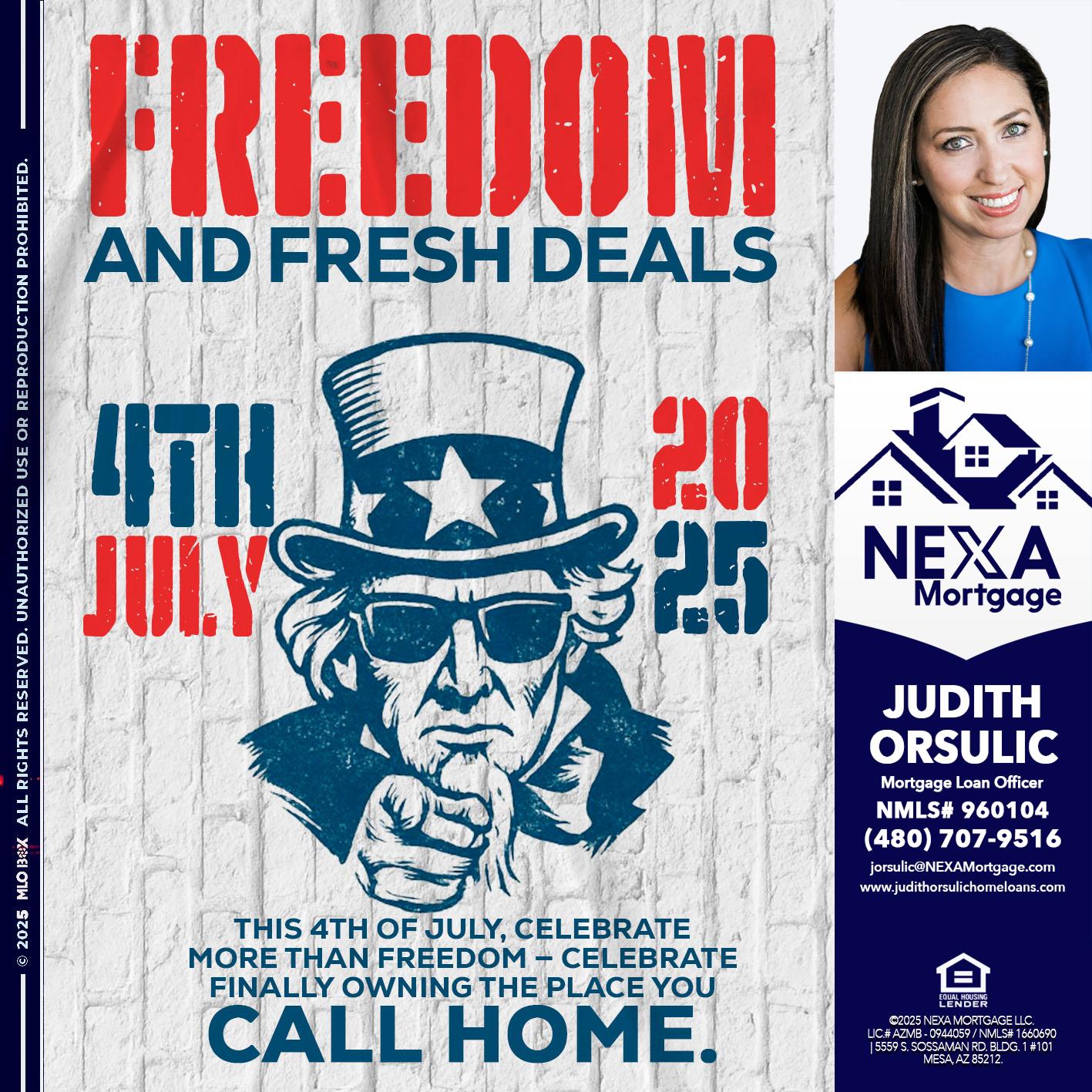 FREEDOM - Judith Orsulic -Mortgage Loan Officer