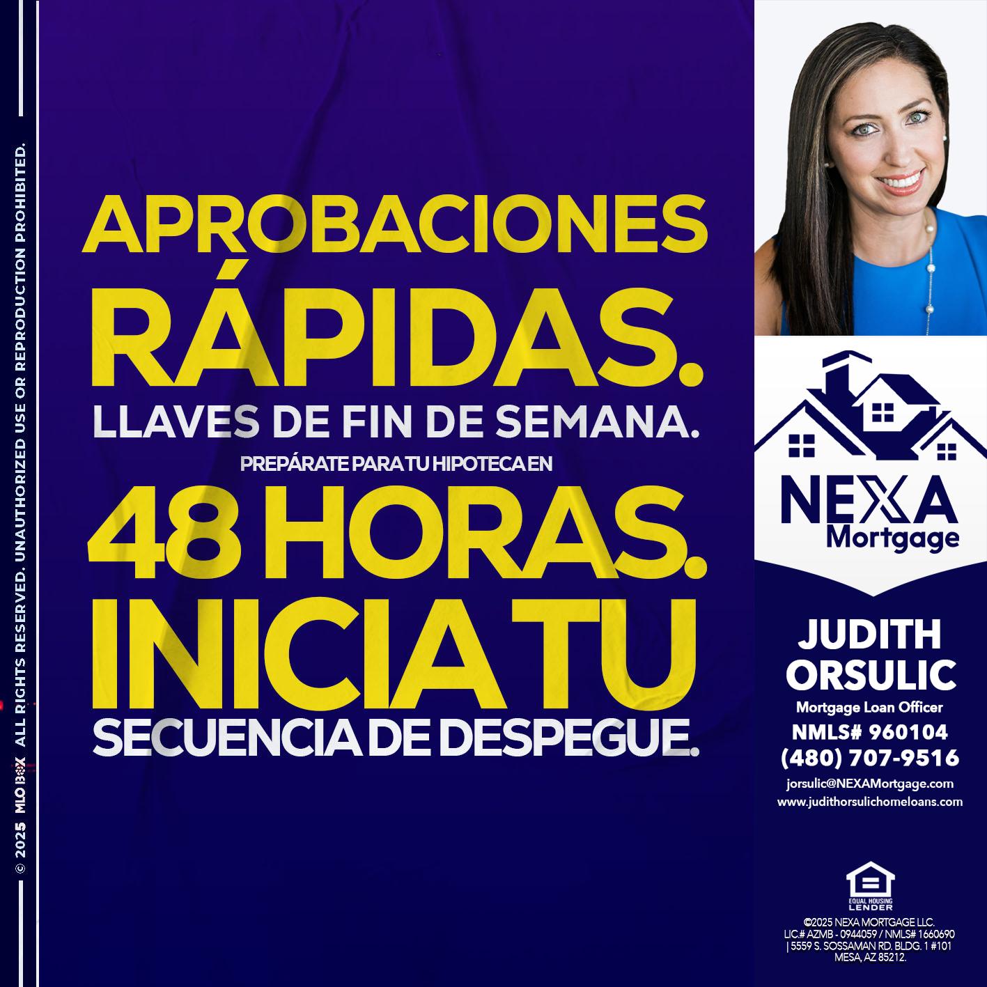 APROBACIONES - Judith Orsulic -Mortgage Loan Officer