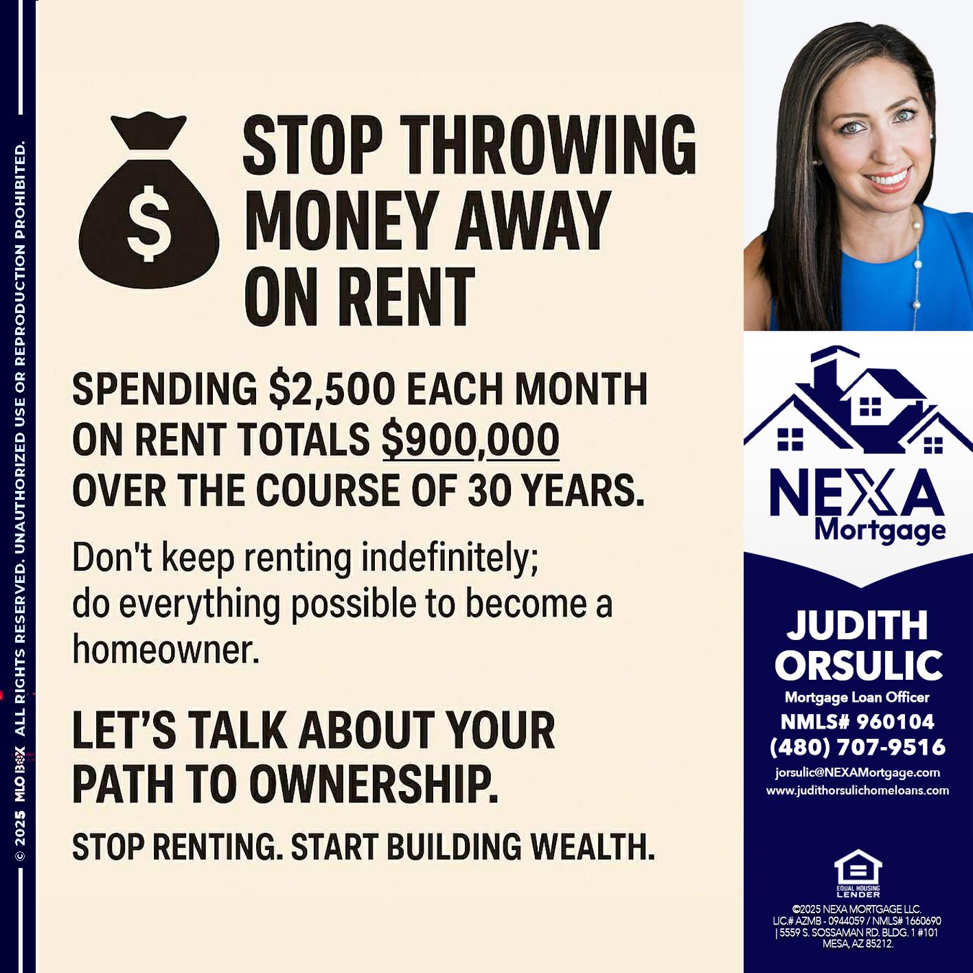 STOP THROWING - Judith Orsulic -Mortgage Loan Officer