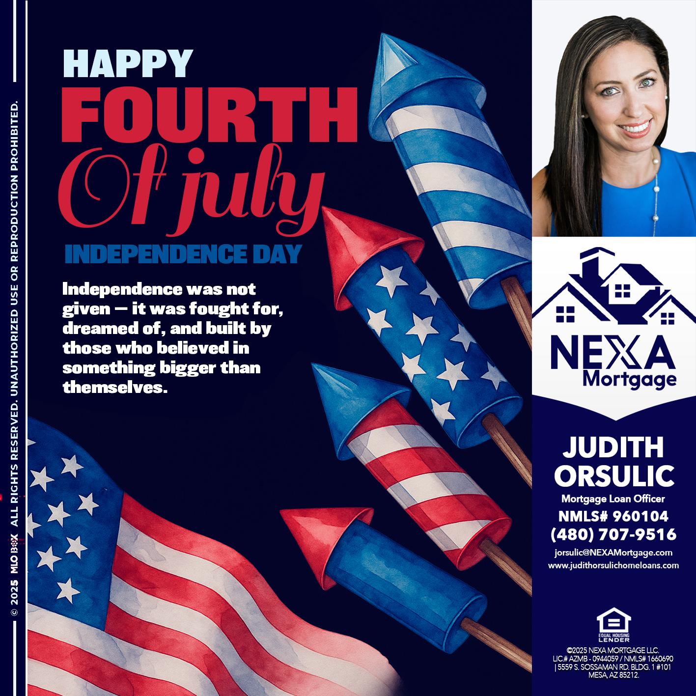 happy fourth - Judith Orsulic -Mortgage Loan Officer