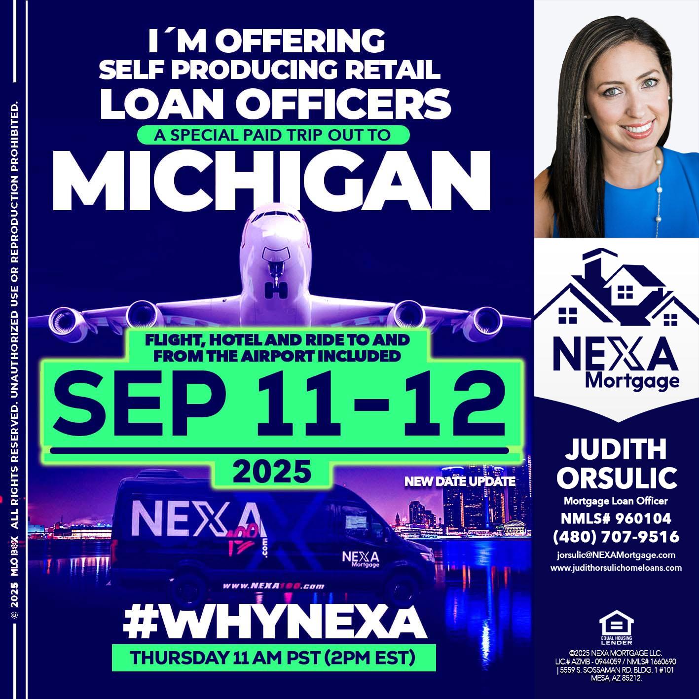 michigan sep 11-12 - Judith Orsulic -Mortgage Loan Officer