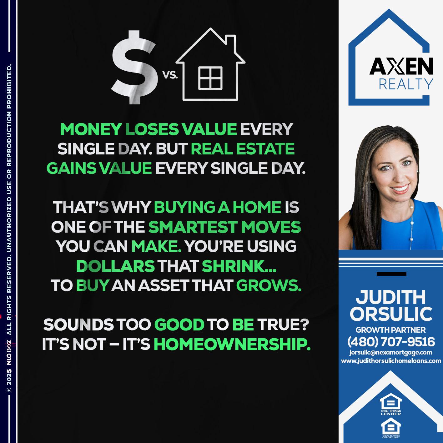 money loses value - Judith Orsulic -Mortgage Loan Officer