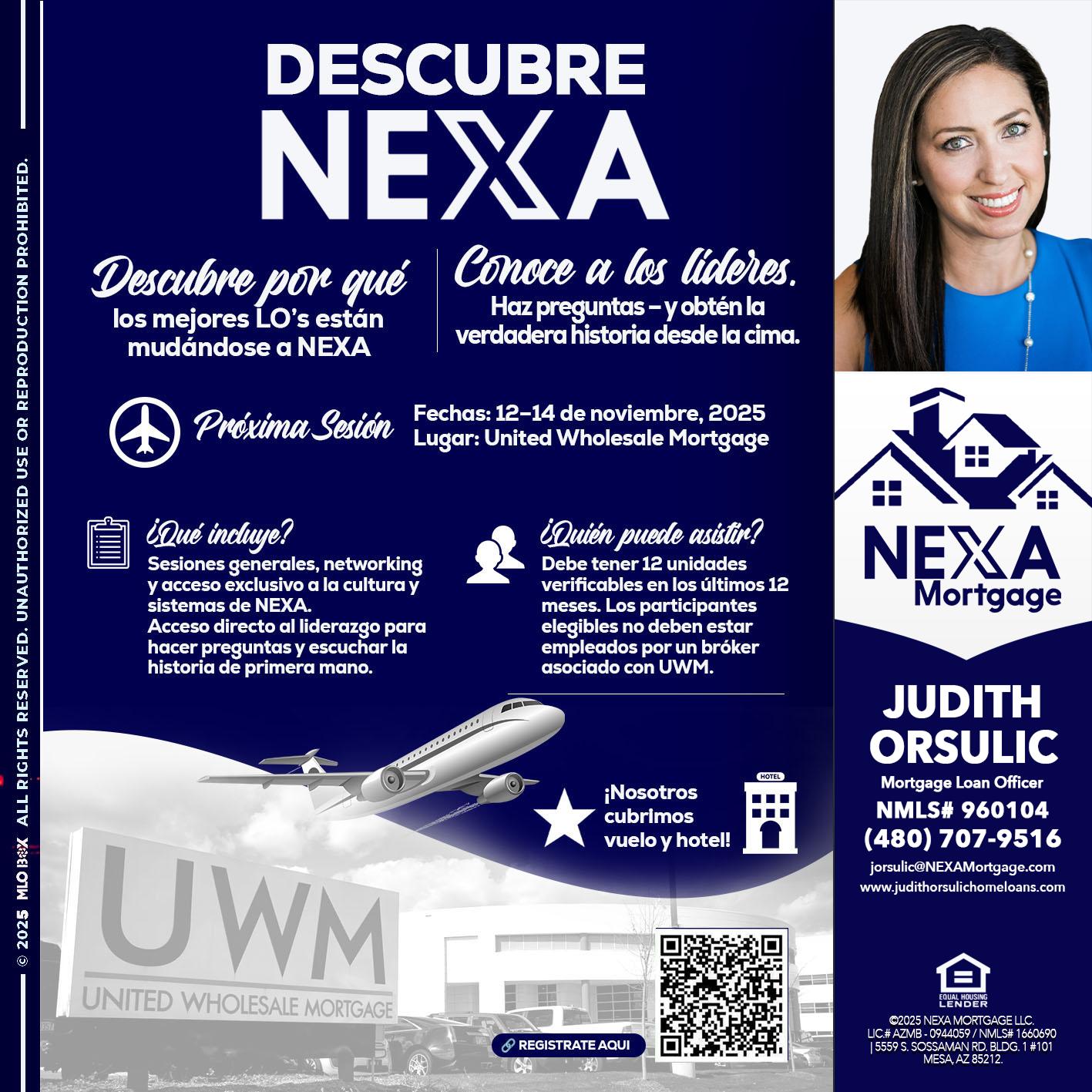 DESCUBRE NEXA - Judith Orsulic -Mortgage Loan Officer
