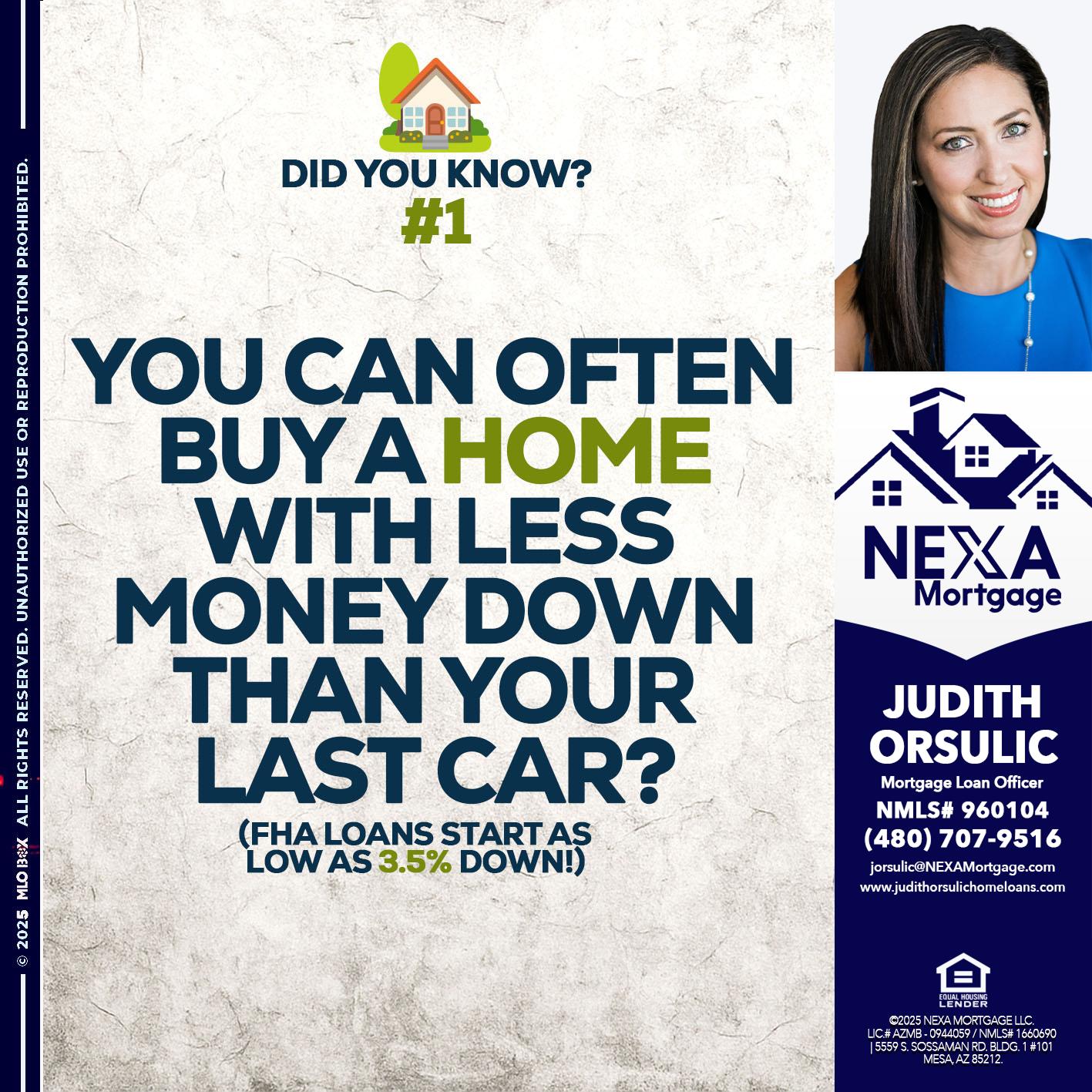 DID YOU KNOW #1 - Judith Orsulic -Mortgage Loan Officer