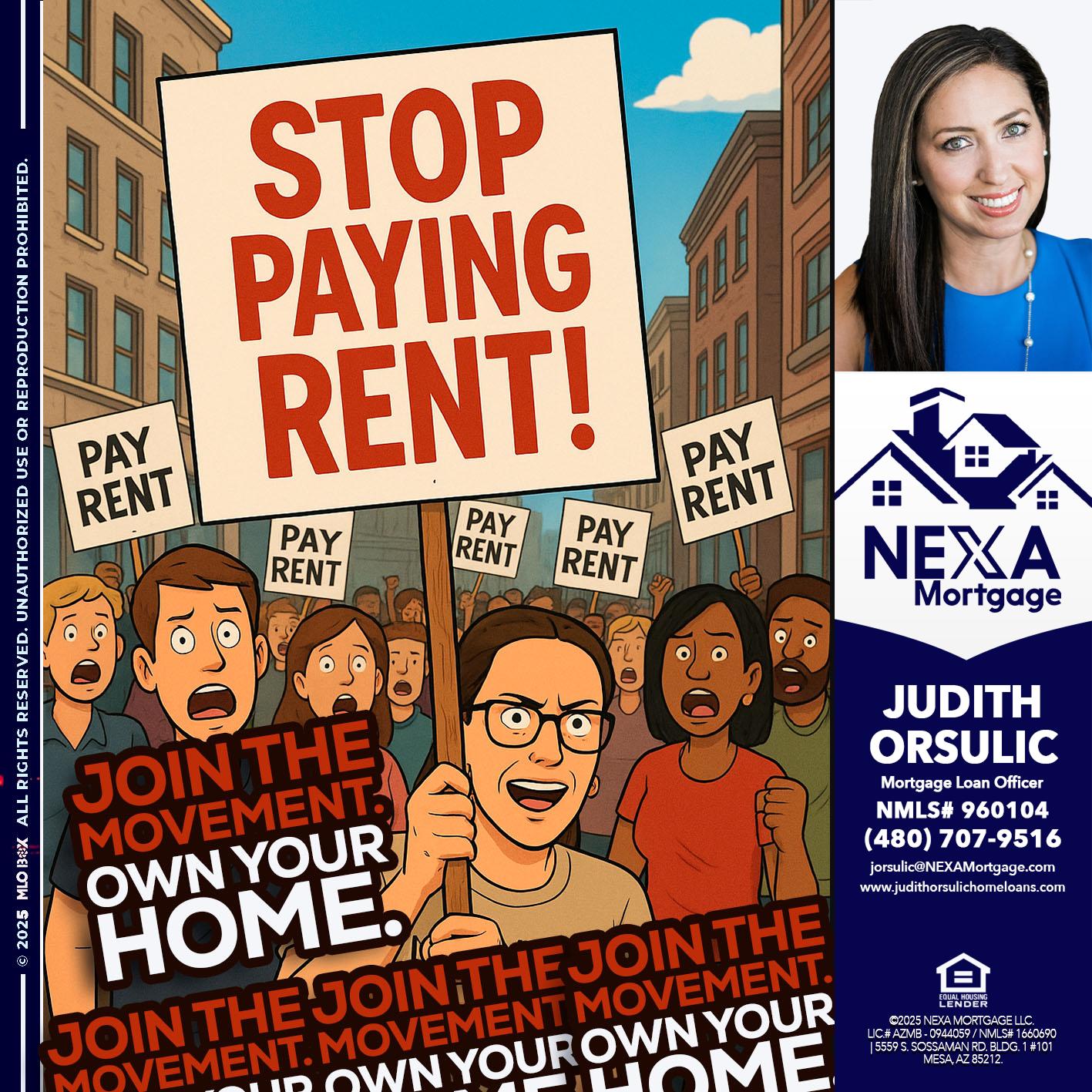 stop paying rent - Judith Orsulic -Mortgage Loan Officer