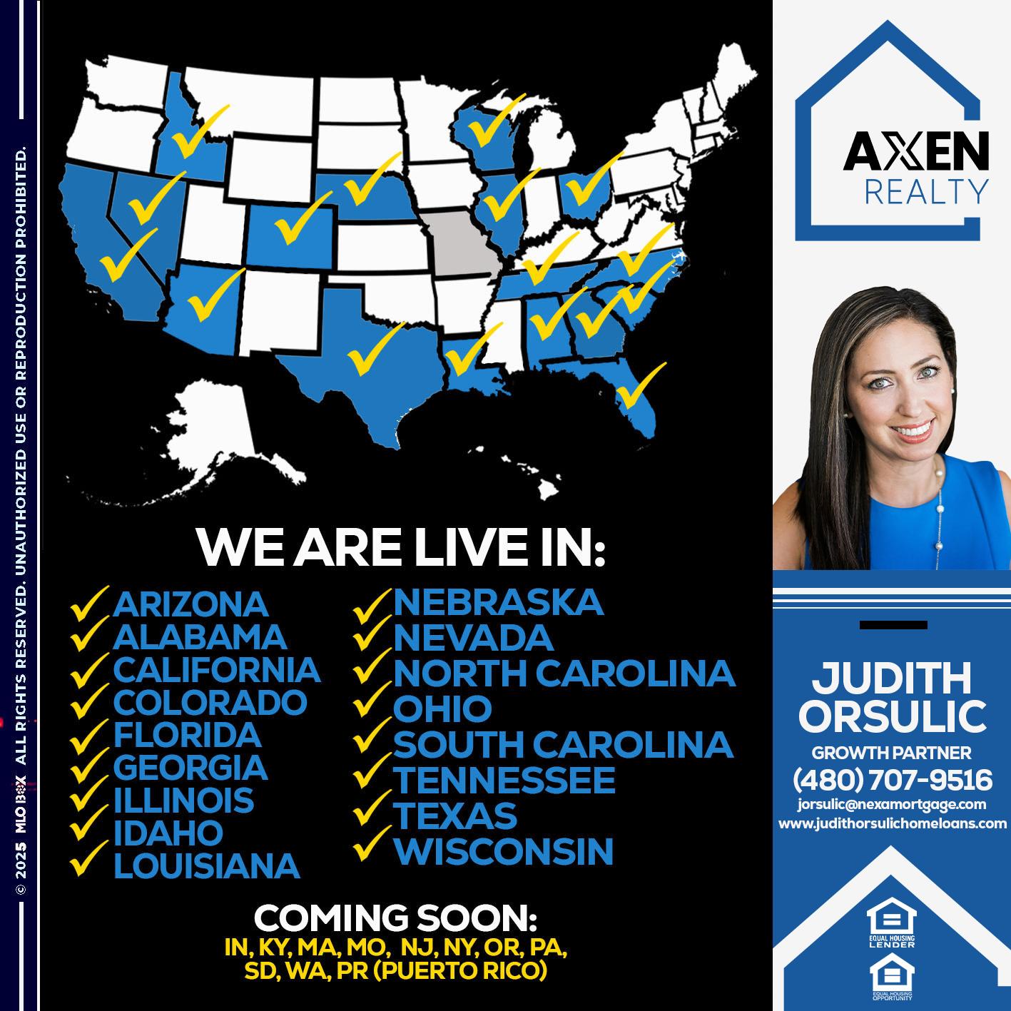 WE ARE LIVE IN IDAHO - Judith Orsulic -Mortgage Loan Officer