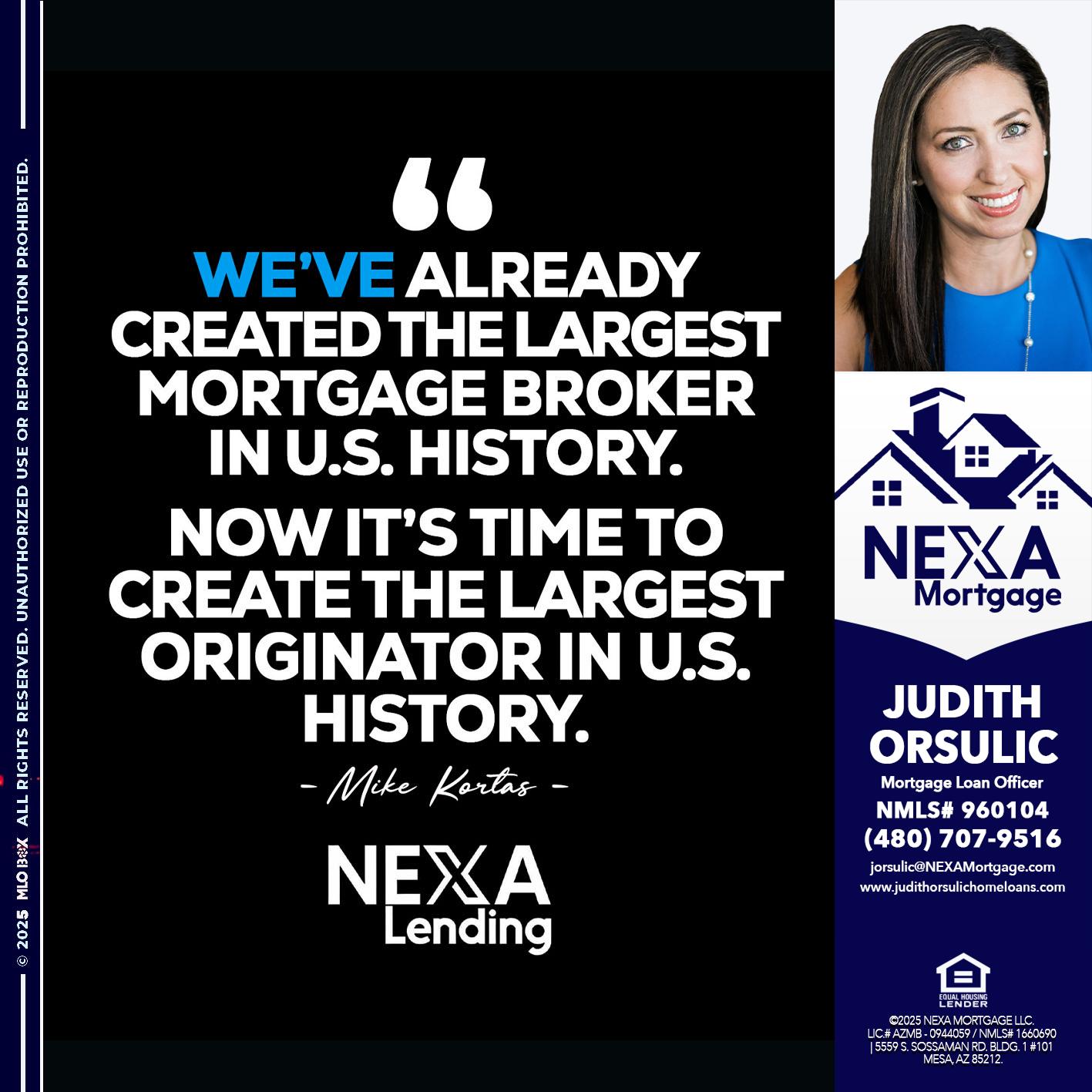 MIKE KORTAS - Judith Orsulic -Mortgage Loan Officer