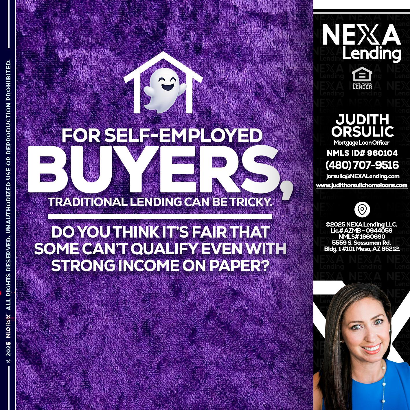 for self employed - Judith Orsulic -Mortgage Loan Officer
