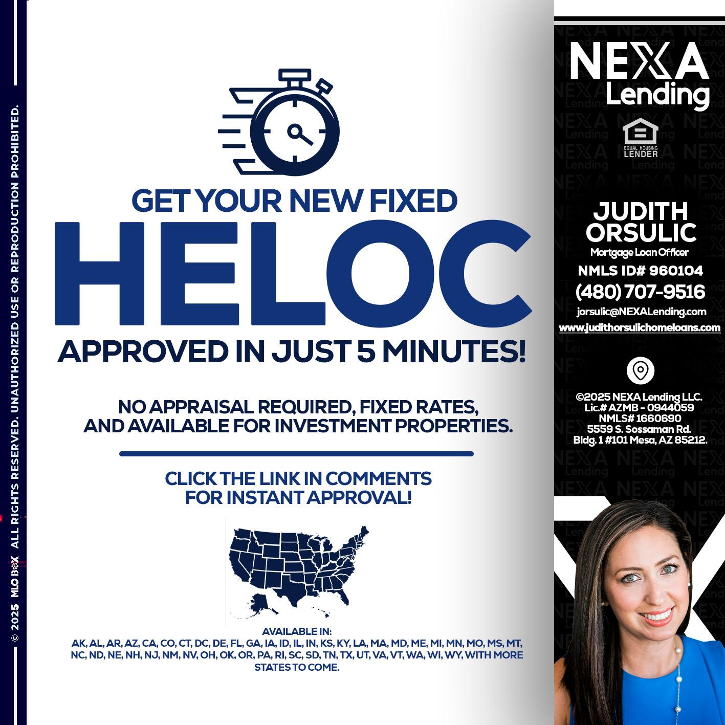 HELOC - Judith Orsulic -Mortgage Loan Officer