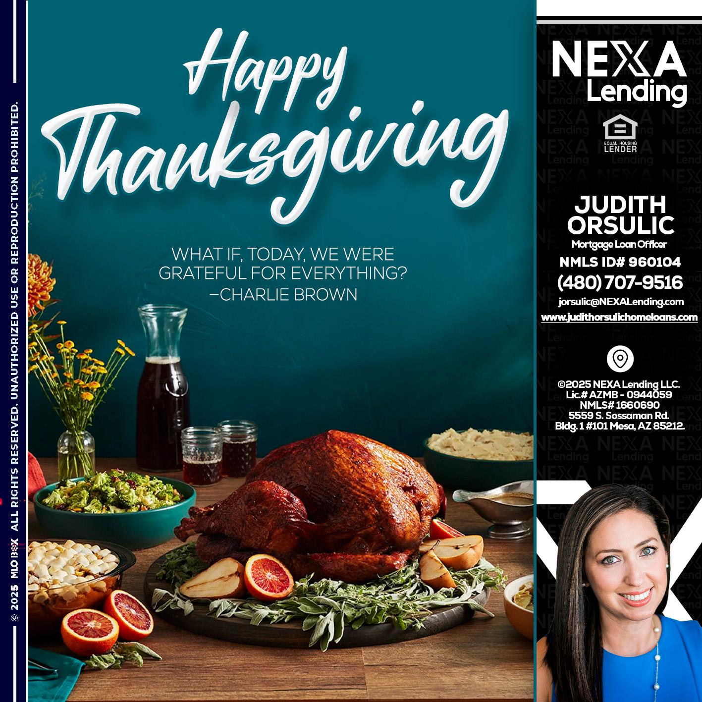 happy Thanksgiving - Judith Orsulic -Mortgage Loan Officer