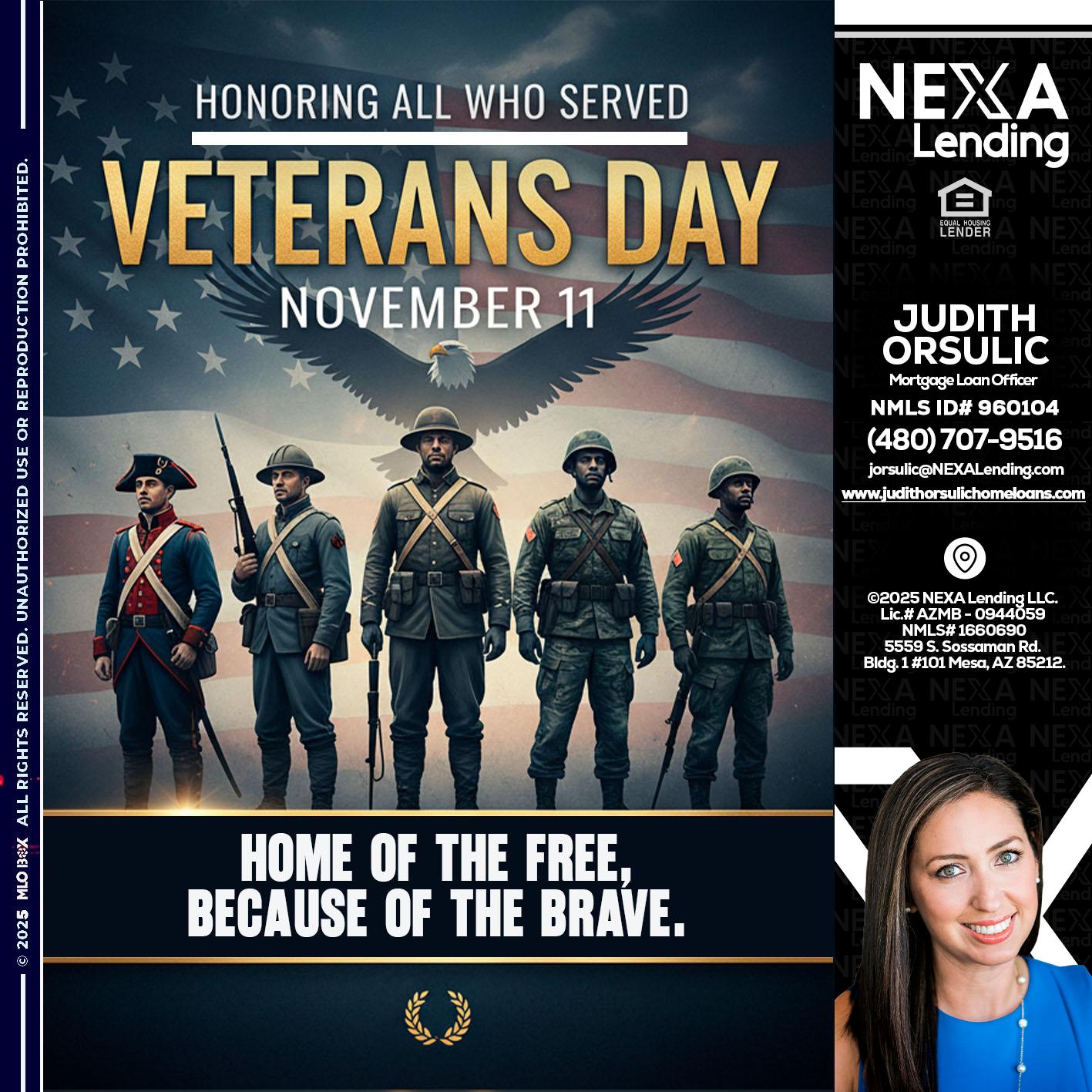 Veterans Day - Judith Orsulic -Mortgage Loan Officer