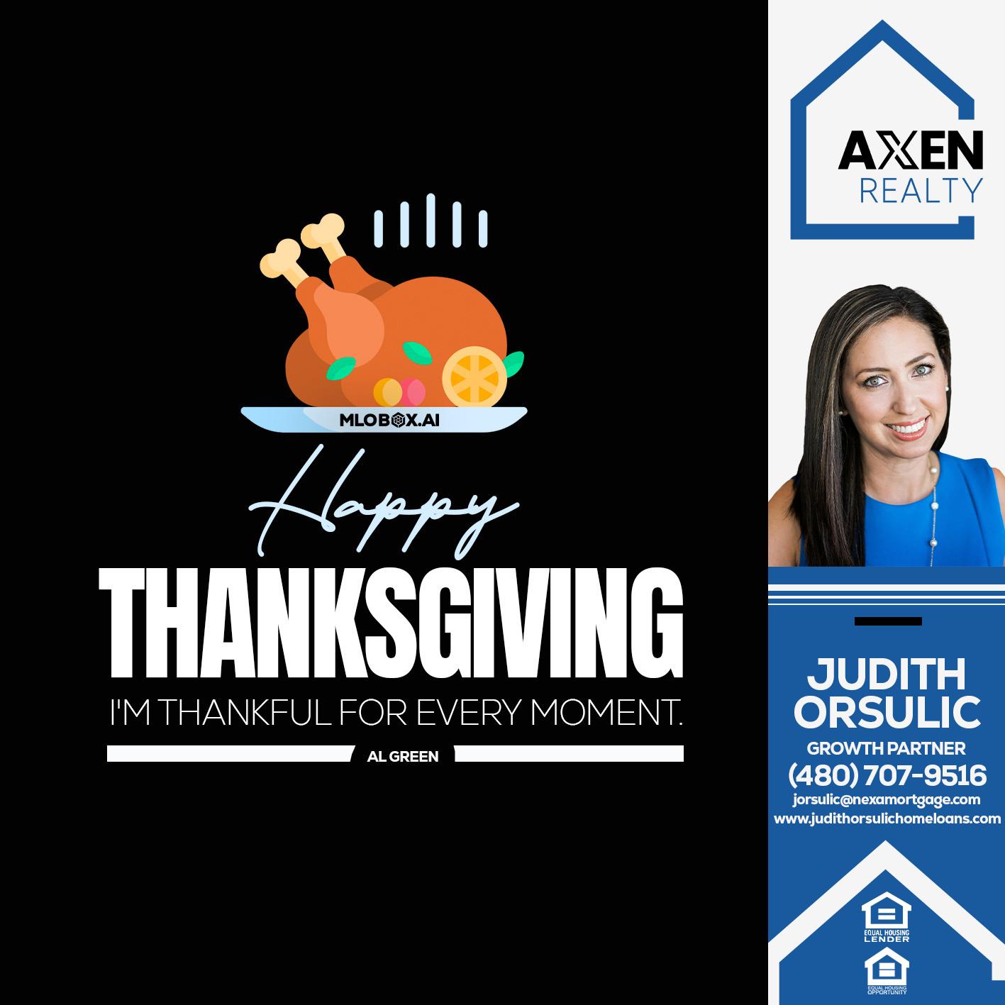 HAPPY THANKSGIVING - Judith Orsulic -Mortgage Loan Officer