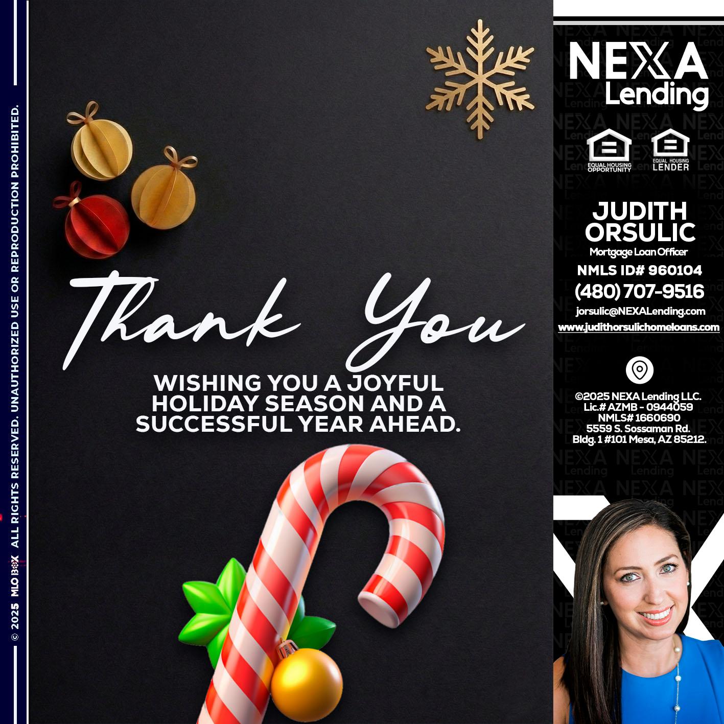 THANK YOU - Judith Orsulic -Mortgage Loan Officer