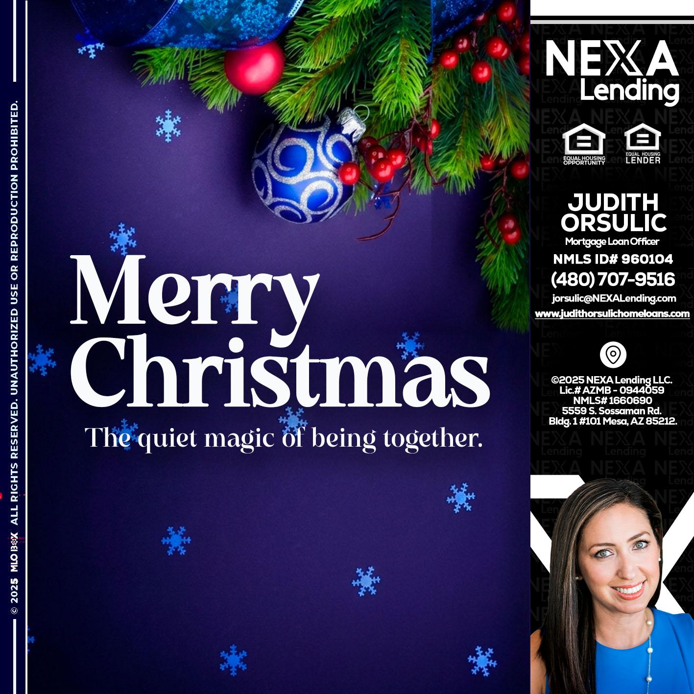 merry christmas - Judith Orsulic -Mortgage Loan Officer