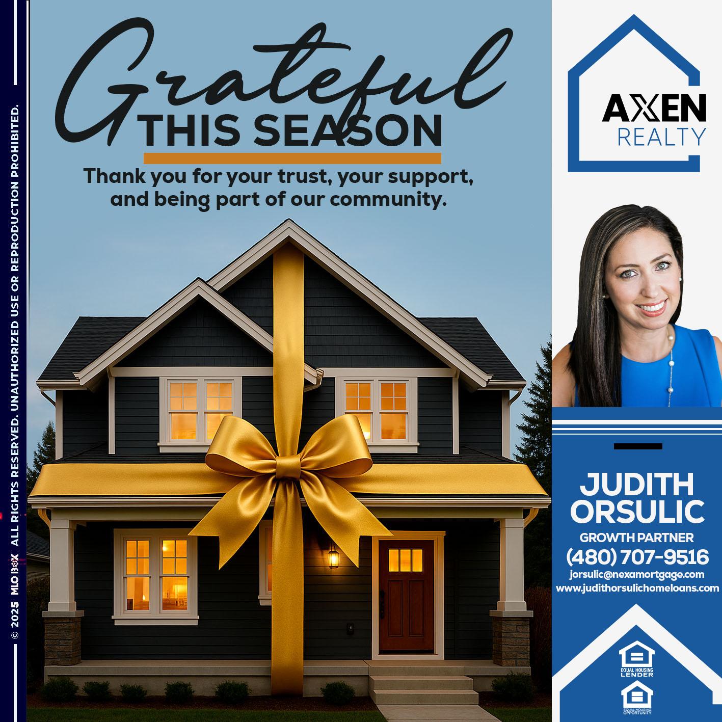 GRATEFUL - Judith Orsulic -Mortgage Loan Officer