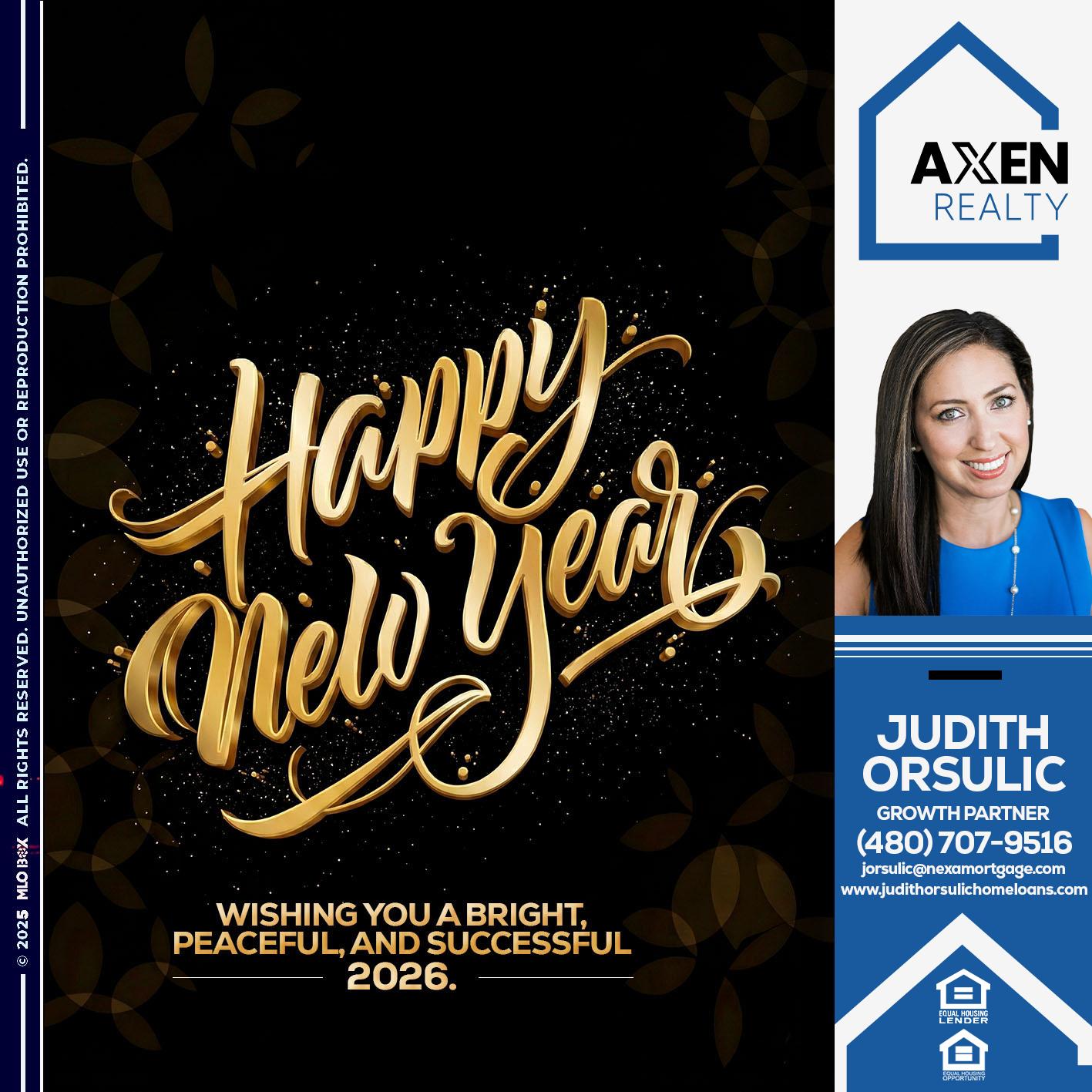 HAPPY NEW YEAR - Judith Orsulic -Mortgage Loan Officer