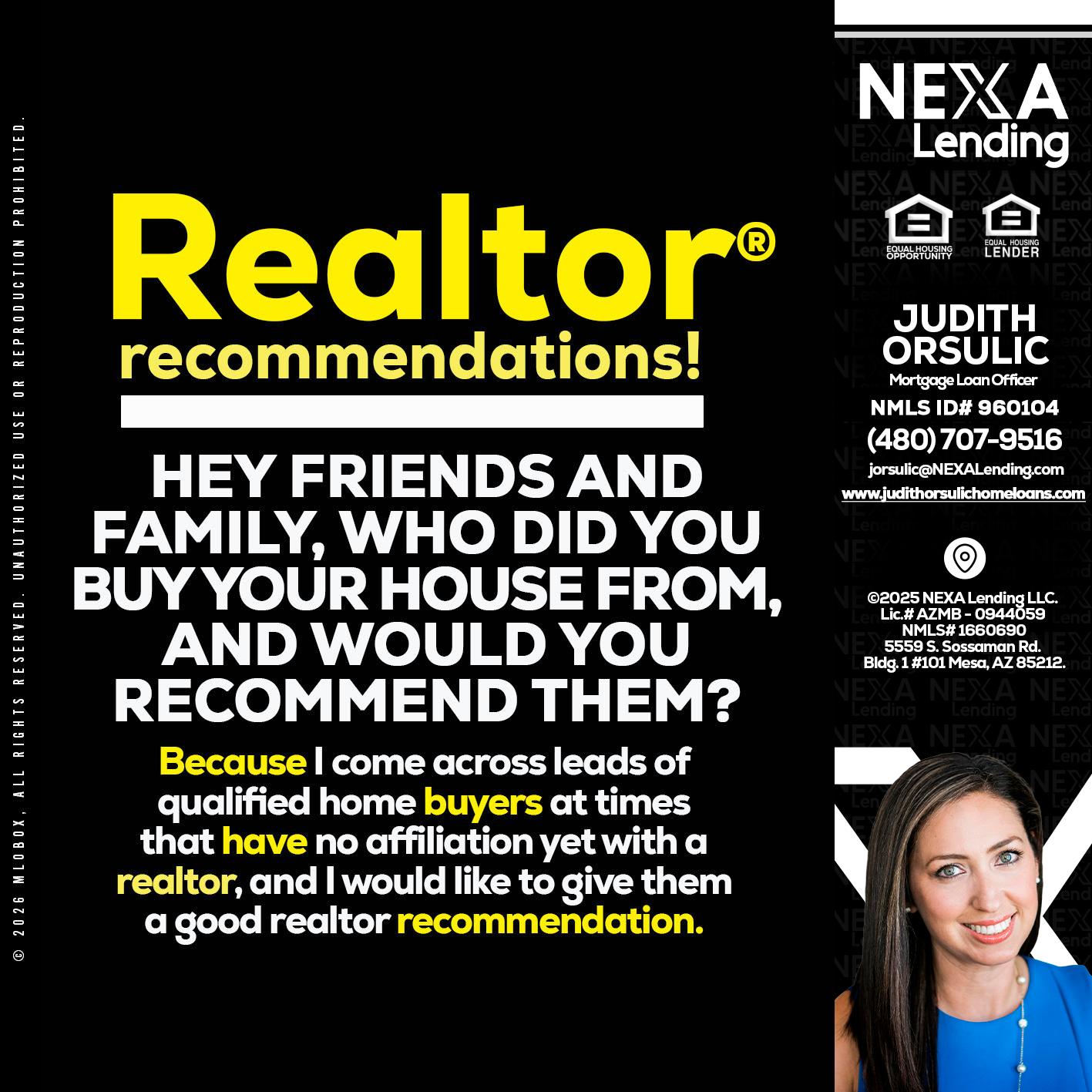 REALTOR - Judith Orsulic -Mortgage Loan Officer