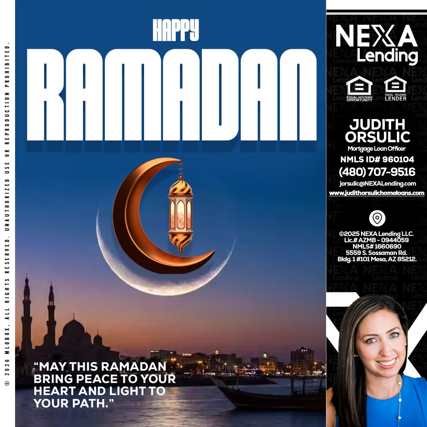 RAMADAN - Judith Orsulic -Mortgage Loan Officer