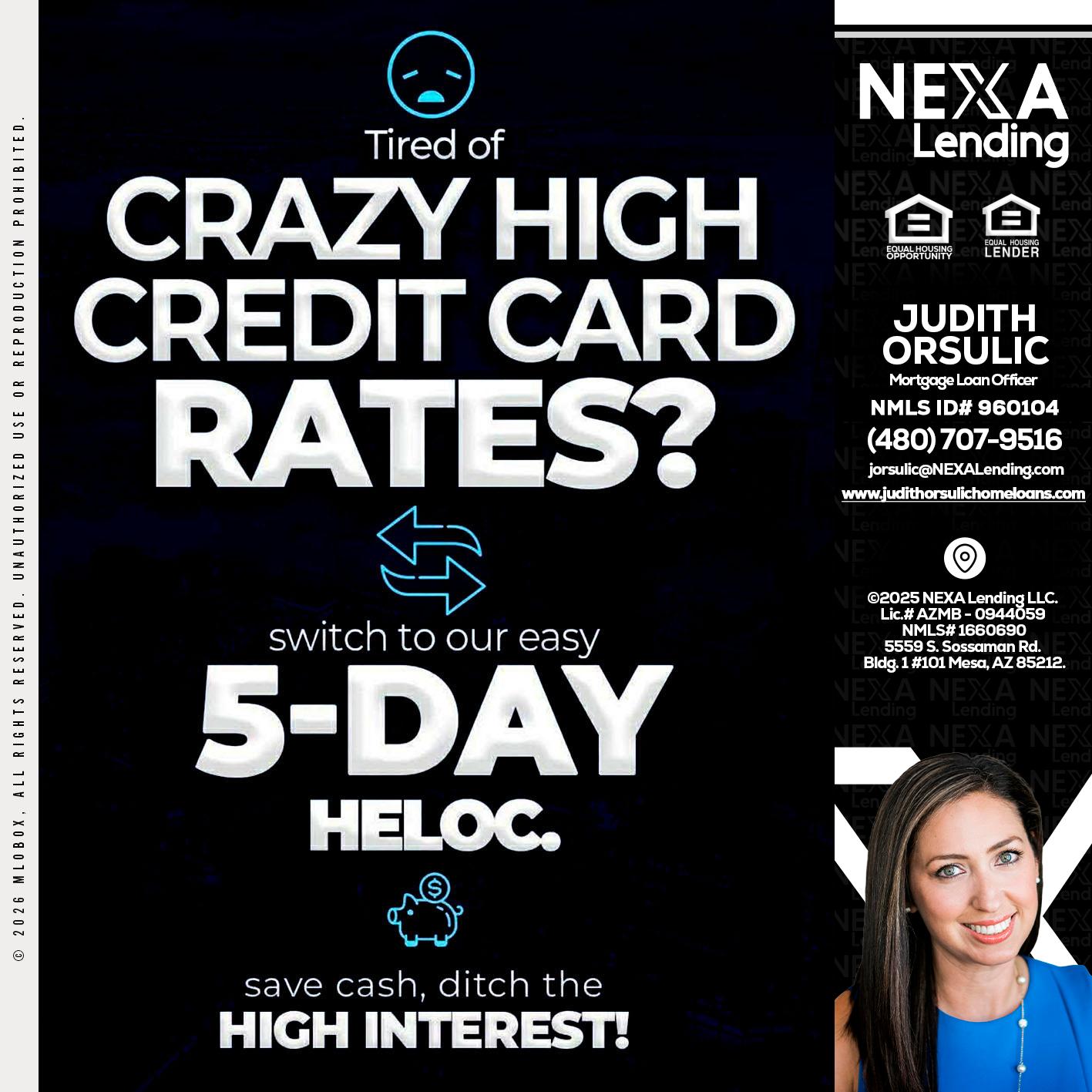 CRAZY HIGH - Judith Orsulic -Mortgage Loan Officer