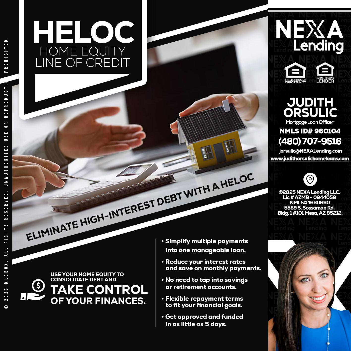 HELOC - Judith Orsulic -Mortgage Loan Officer