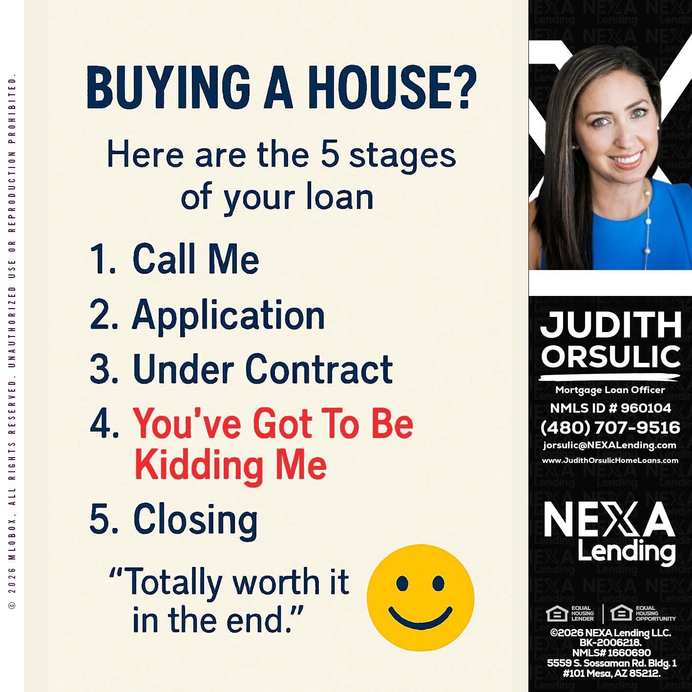 BUYING A HOUSE - Judith Orsulic -Mortgage Loan Officer