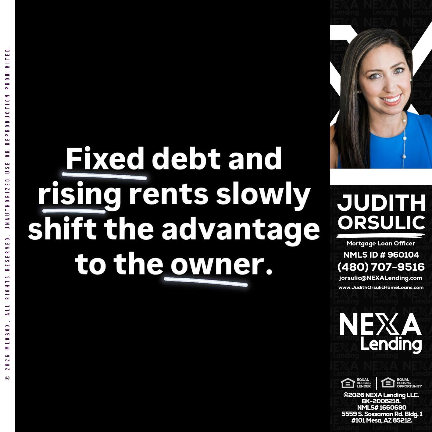 FIXED DEBT - Judith Orsulic -Mortgage Loan Officer