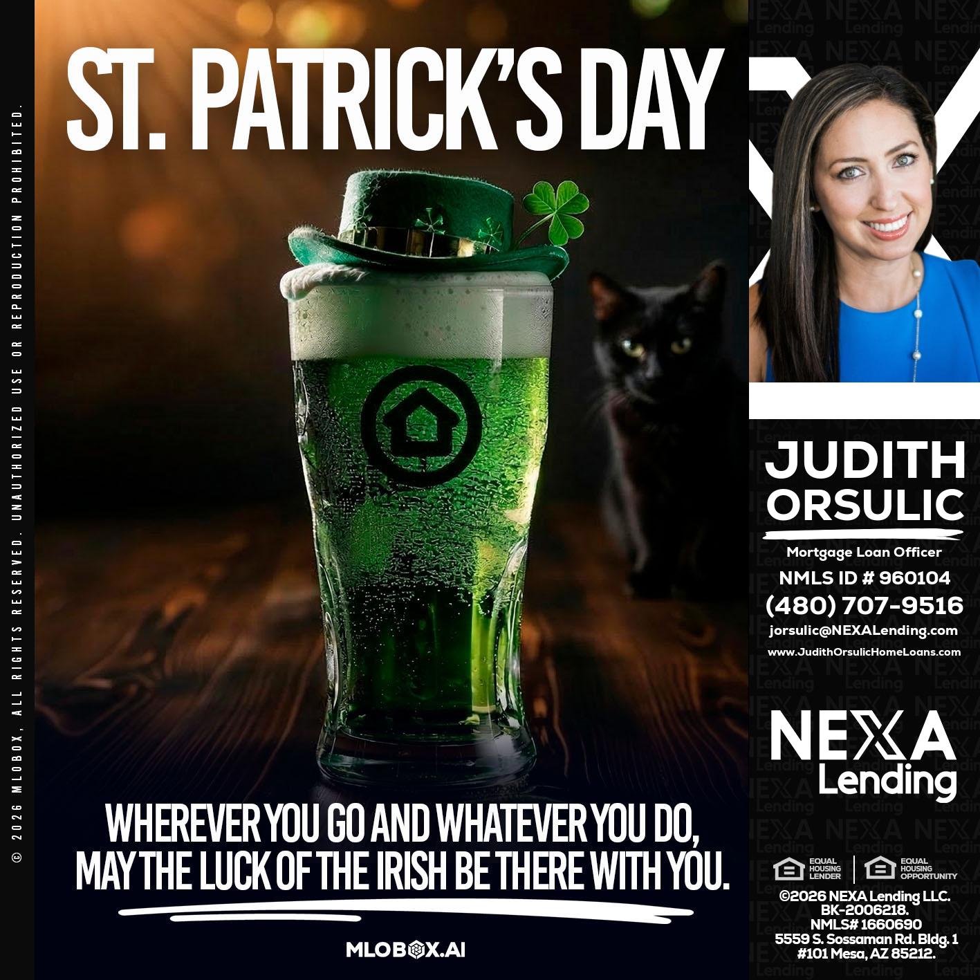 st. Patricks day - Judith Orsulic -Mortgage Loan Officer