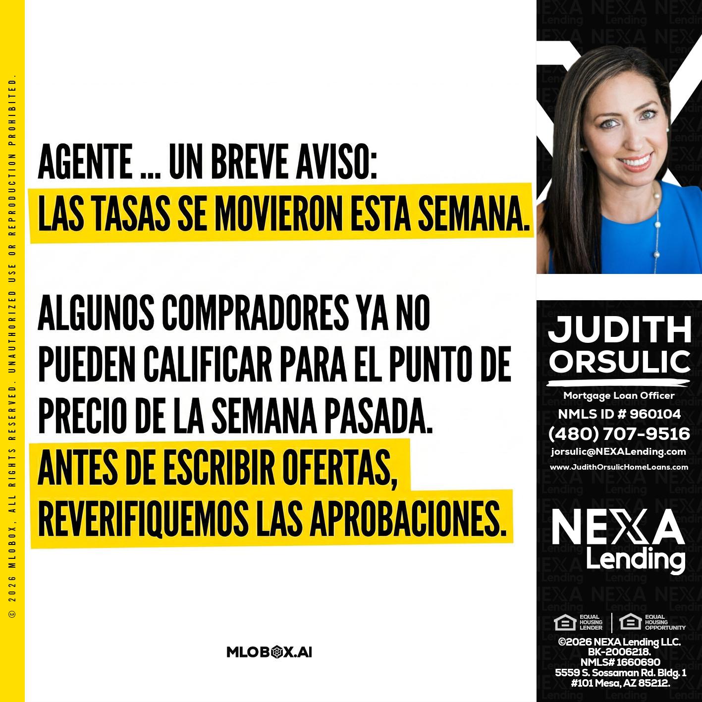 AGENTE - Judith Orsulic -Mortgage Loan Officer