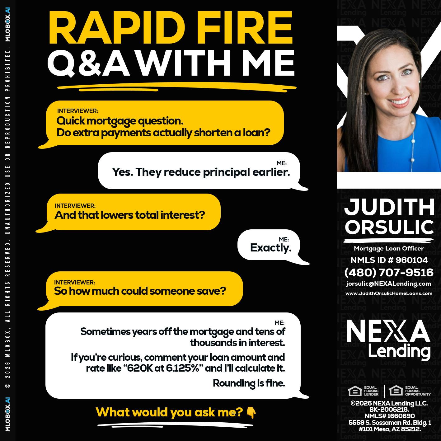 RAPID FIRE QA - Judith Orsulic -Mortgage Loan Officer