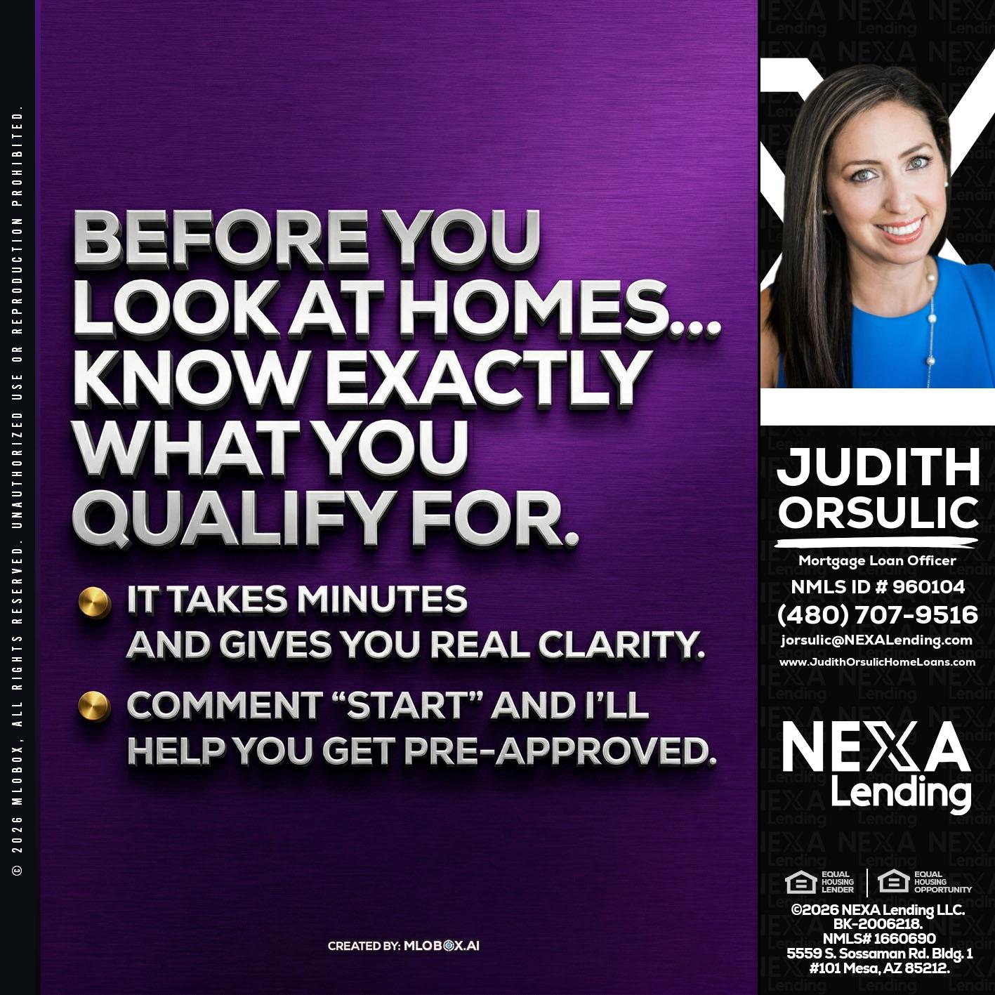 BEFORE YOU - Judith Orsulic -Mortgage Loan Officer