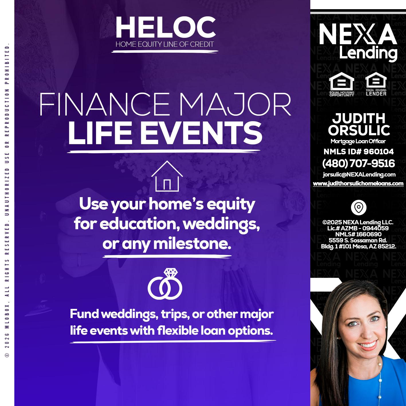 HELOC - Judith Orsulic -Mortgage Loan Officer