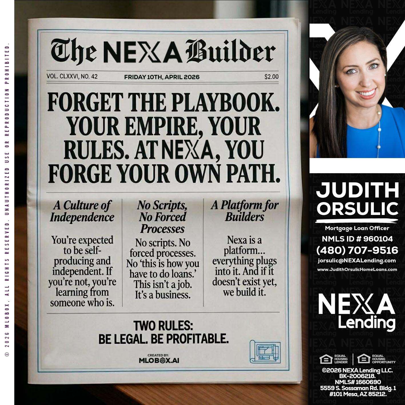 THE NEXA BUILDER - Judith Orsulic -Mortgage Loan Officer