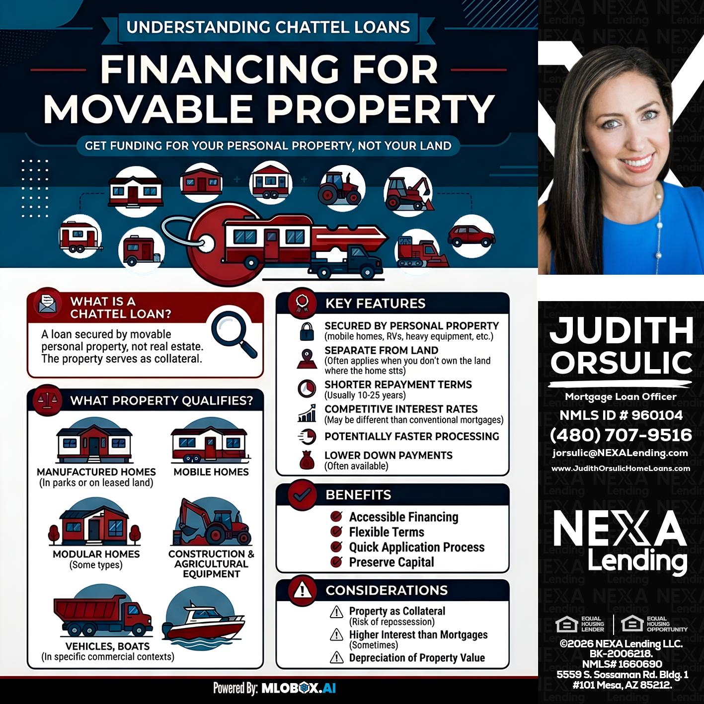 Chattel Loans - Judith Orsulic -Mortgage Loan Officer