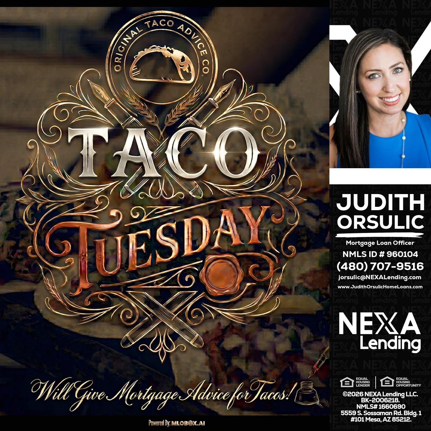 Taco Tuesday - Judith Orsulic -Mortgage Loan Officer