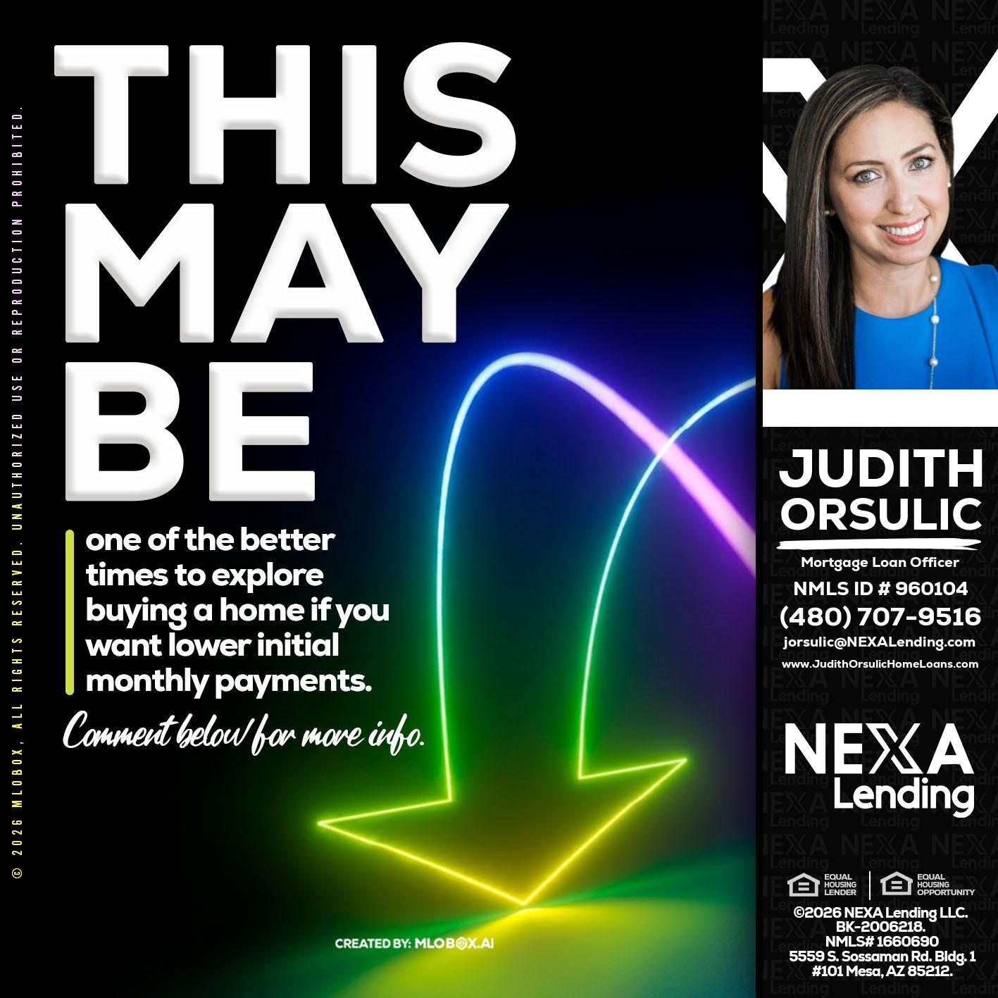 THIS MAY BE - Judith Orsulic -Mortgage Loan Officer