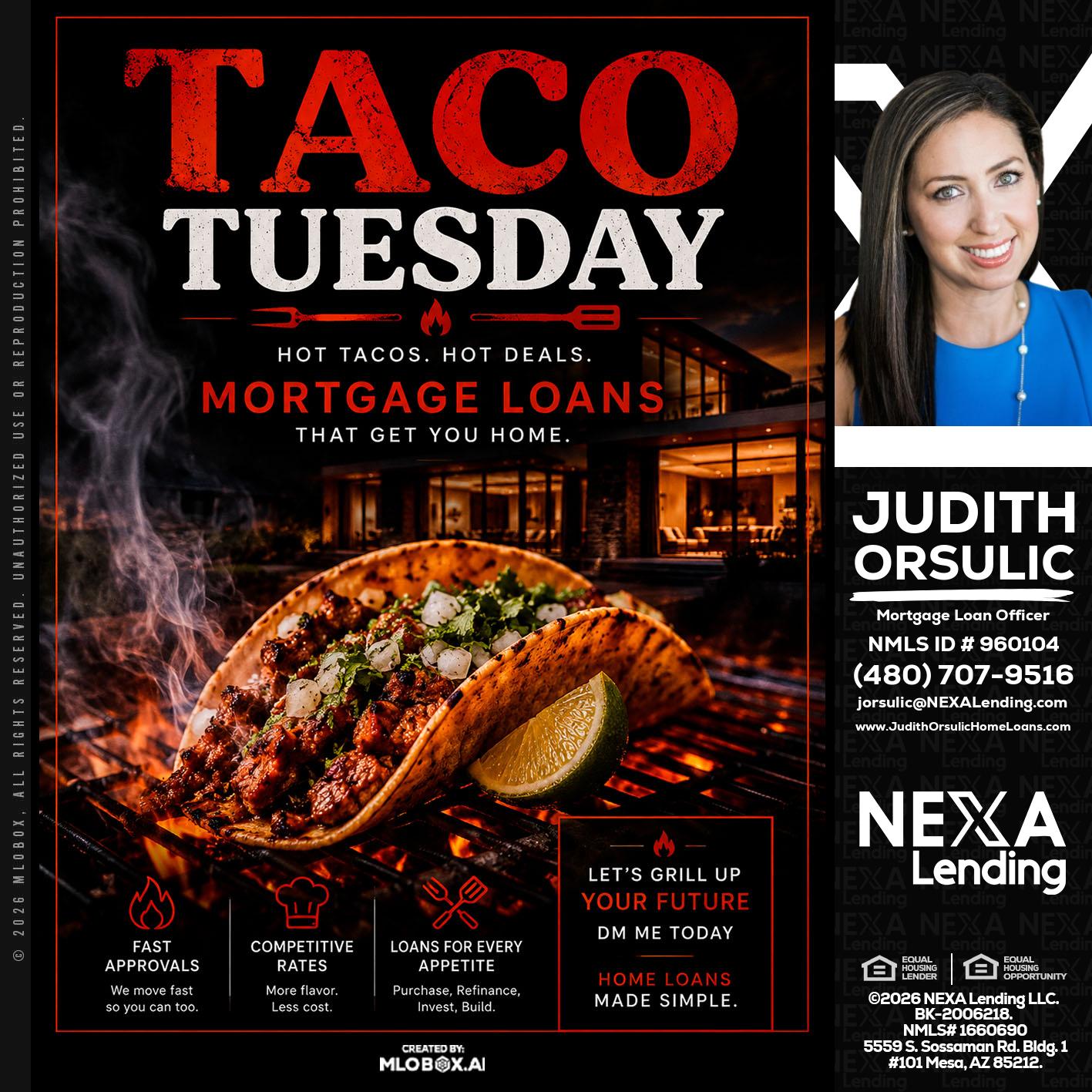 TACO TUESDAY - Judith Orsulic -Mortgage Loan Officer