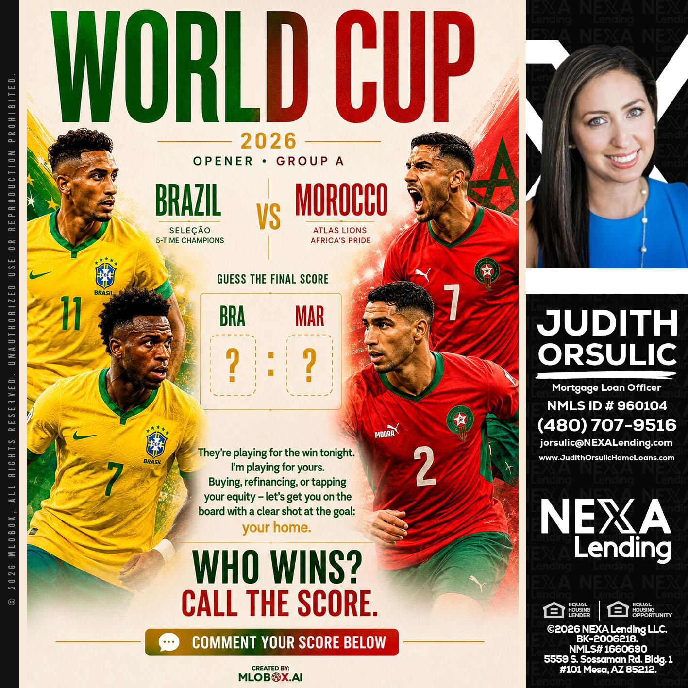 WORLD CUP - Judith Orsulic -Mortgage Loan Officer