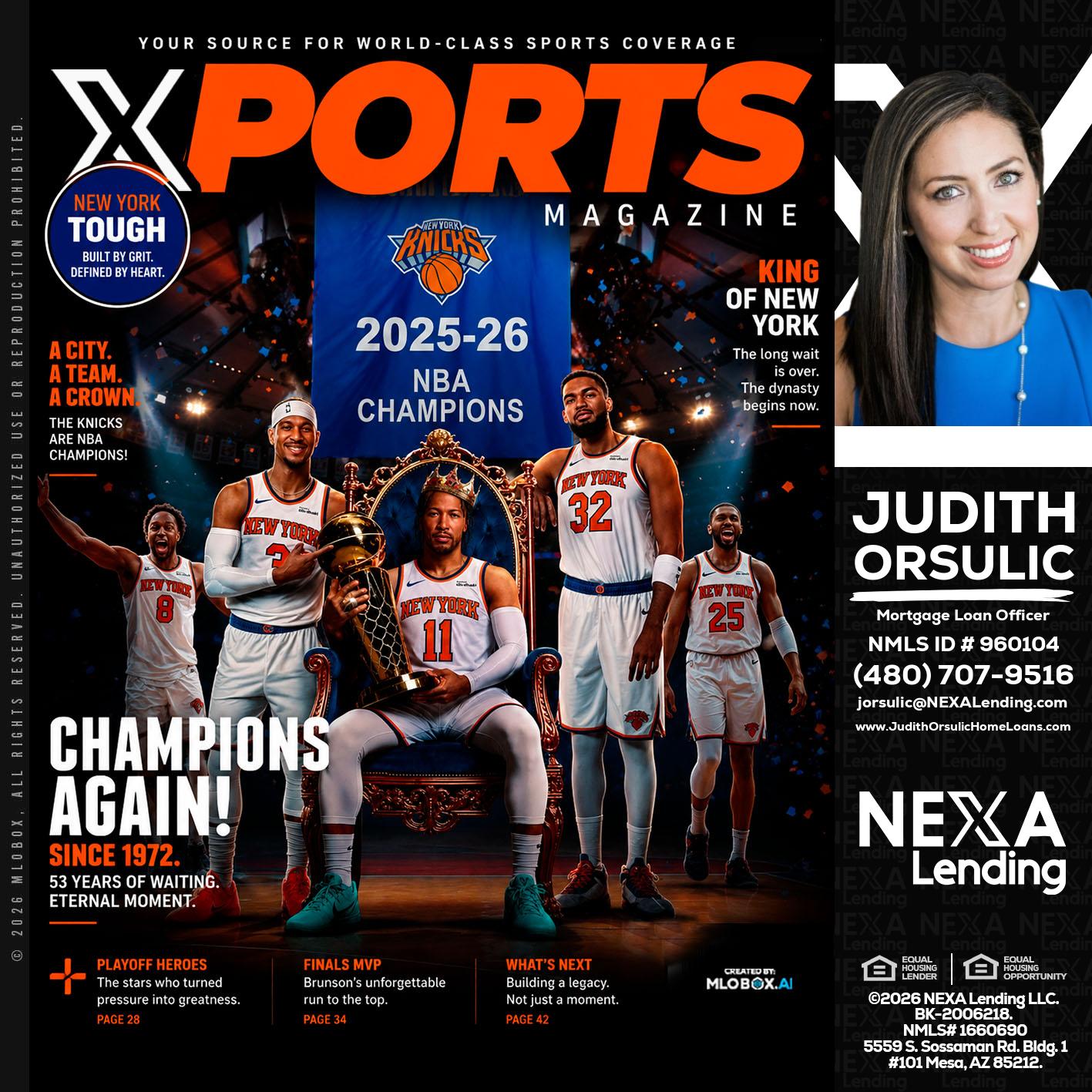 XPORTS MAGAZINE - Judith Orsulic -Mortgage Loan Officer
