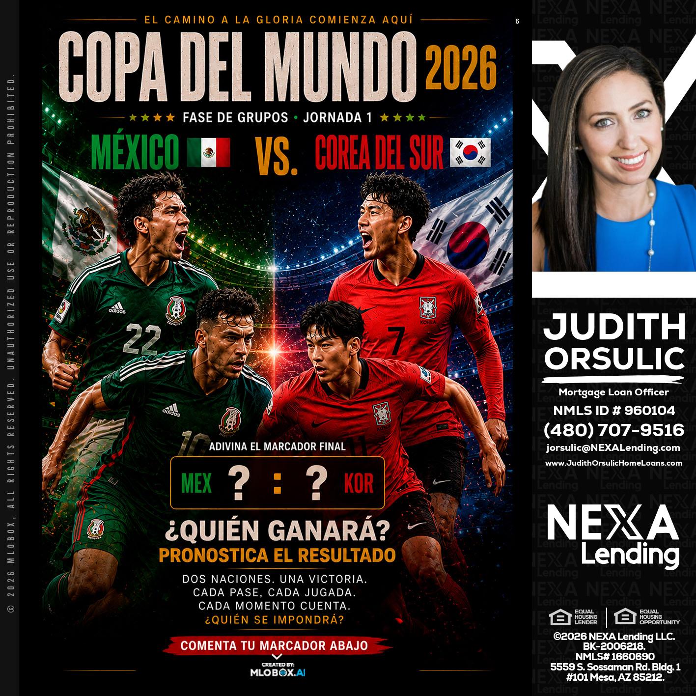COPA DEL MUNDO 2026 - Judith Orsulic -Mortgage Loan Officer