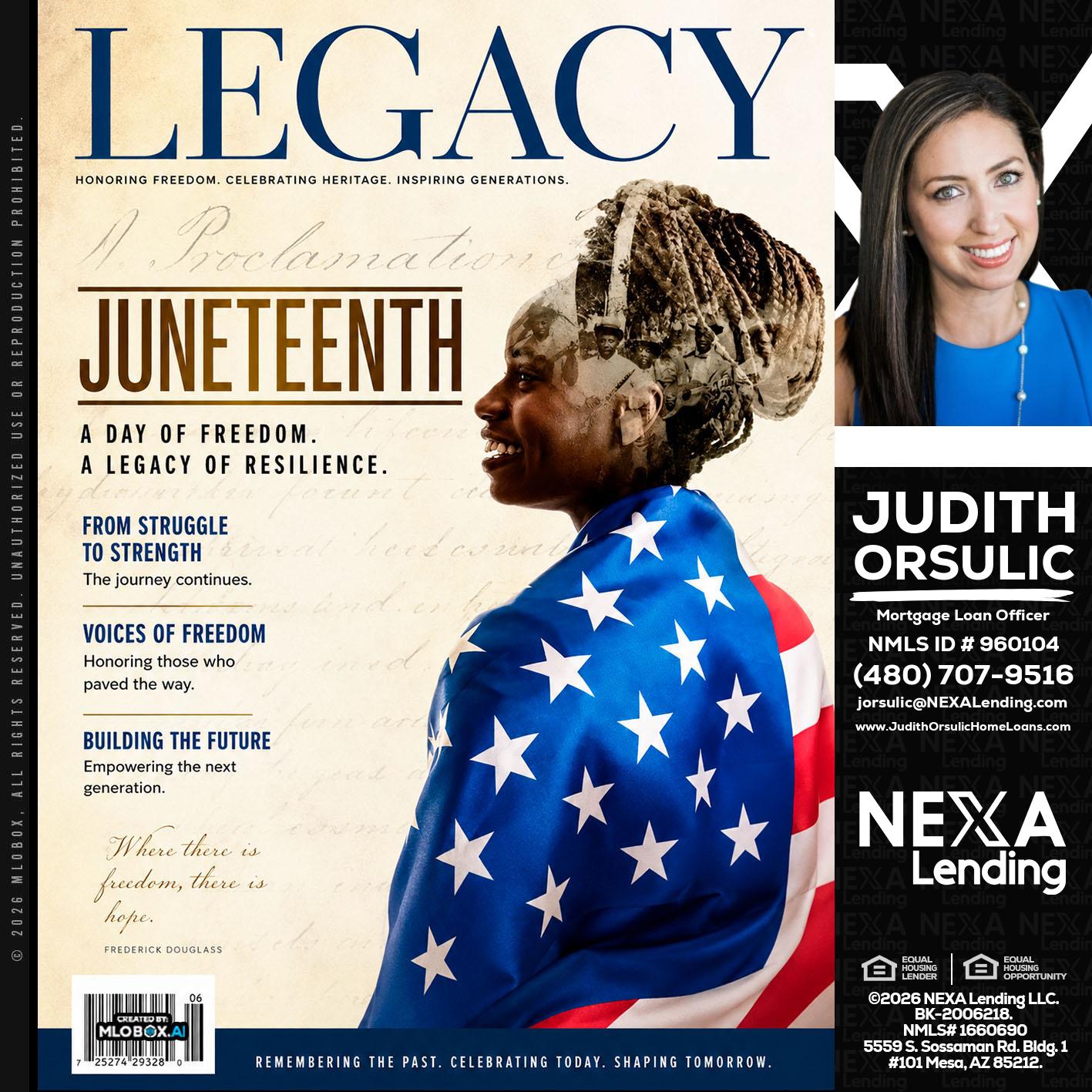 LEGACY - Judith Orsulic -Mortgage Loan Officer