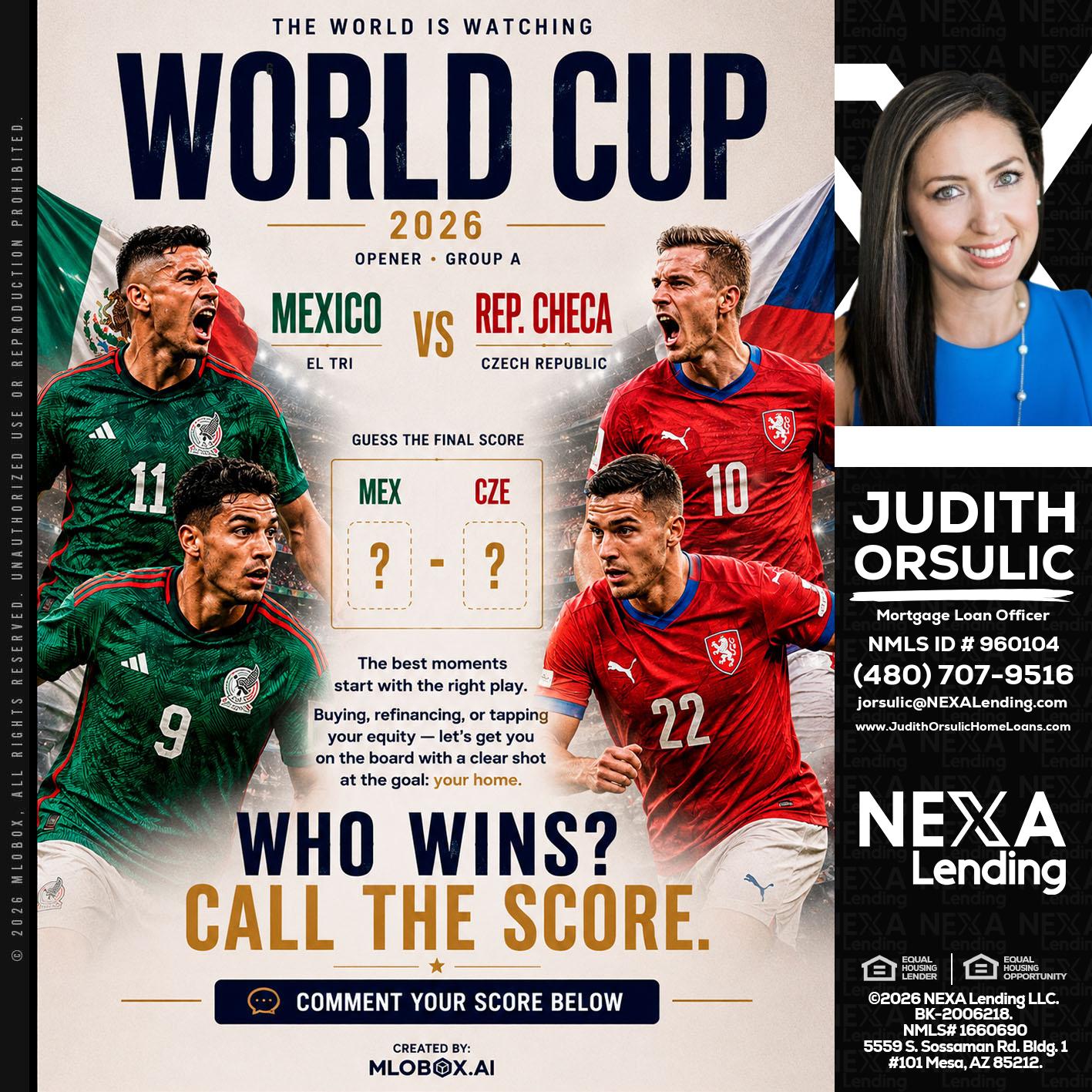 WORLD CUP 2026 - Judith Orsulic -Mortgage Loan Officer