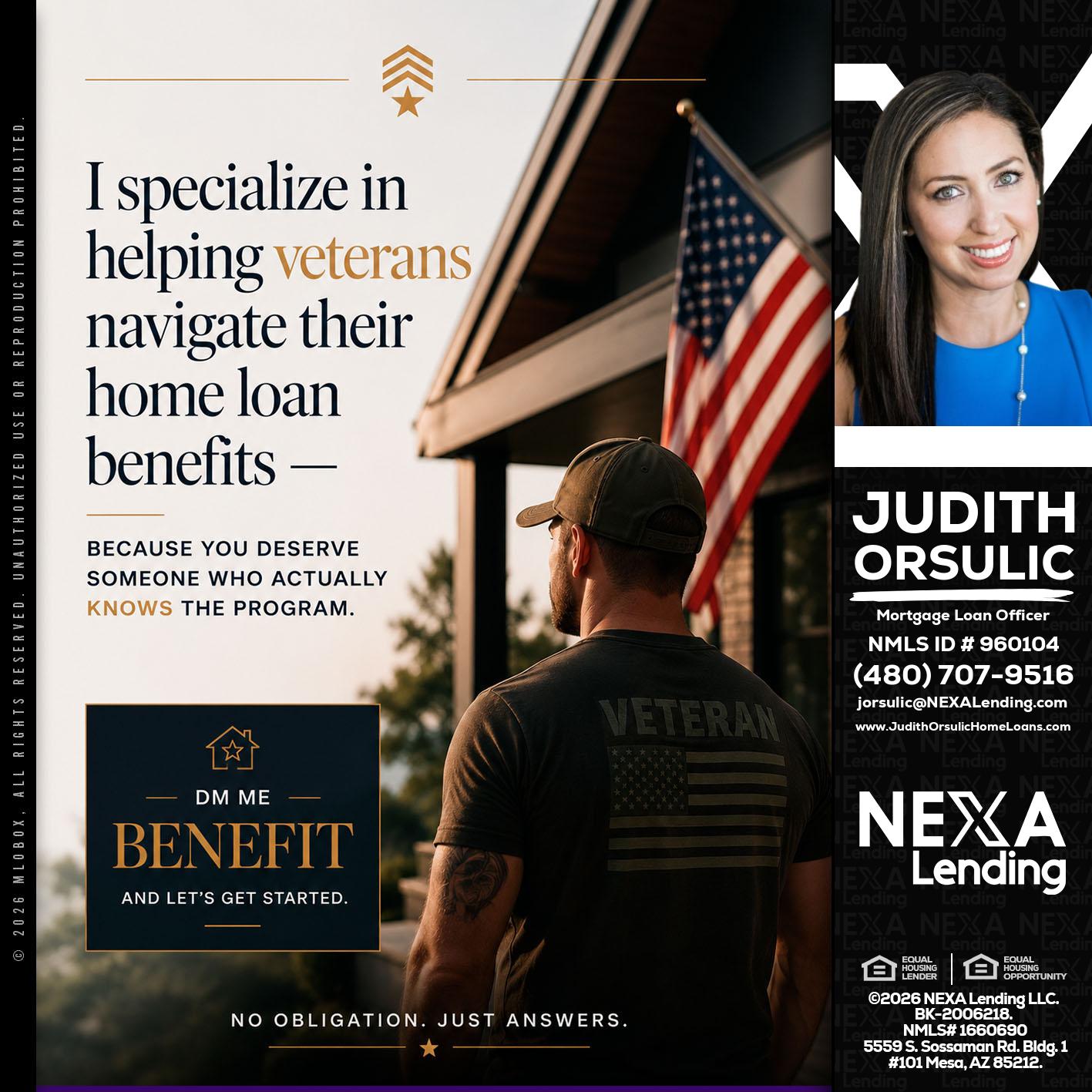 I SPECIALIZE - Judith Orsulic -Mortgage Loan Officer