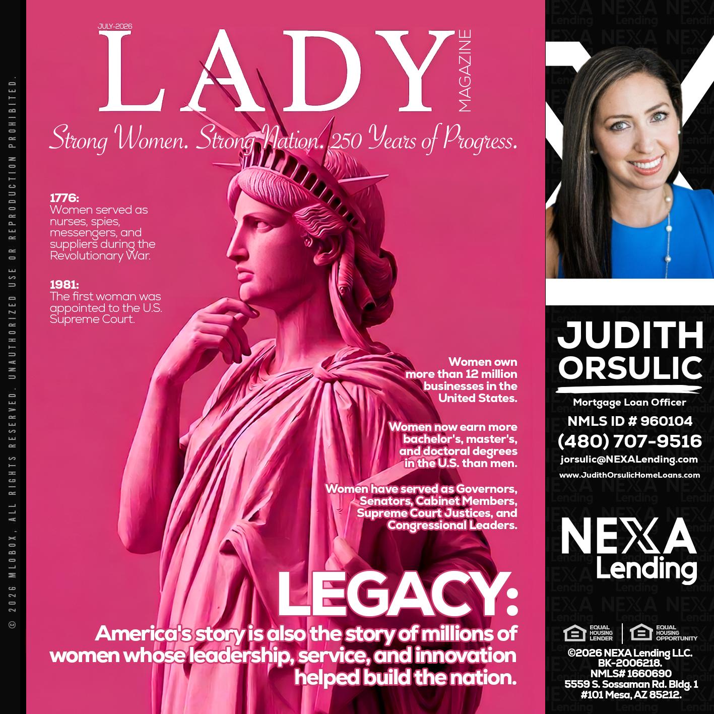 LADY LIBERTY! - Judith Orsulic -Mortgage Loan Officer