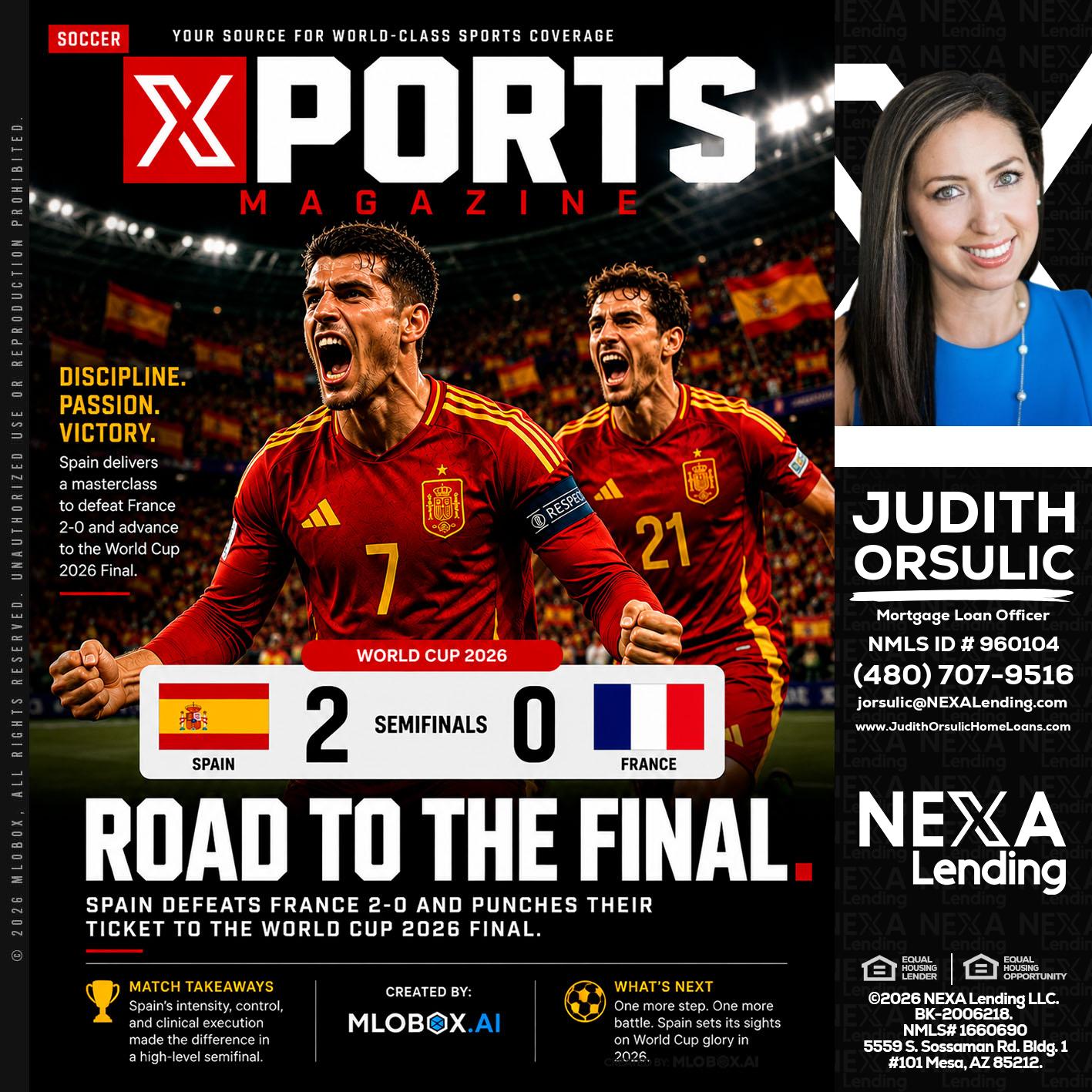 XPORTS WORLD CUP 2026 - Judith Orsulic -Mortgage Loan Officer