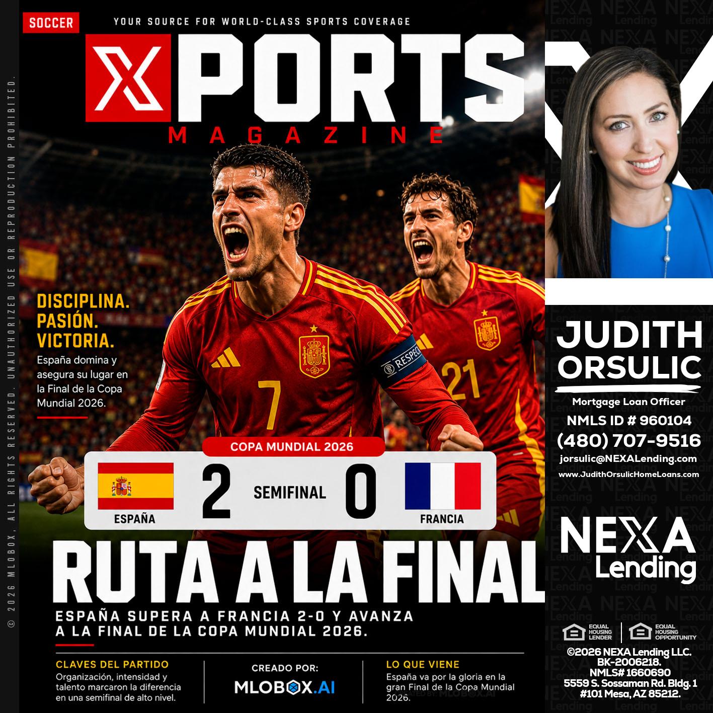 XPORTS COPA MUNDIAL 2026 - Judith Orsulic -Mortgage Loan Officer