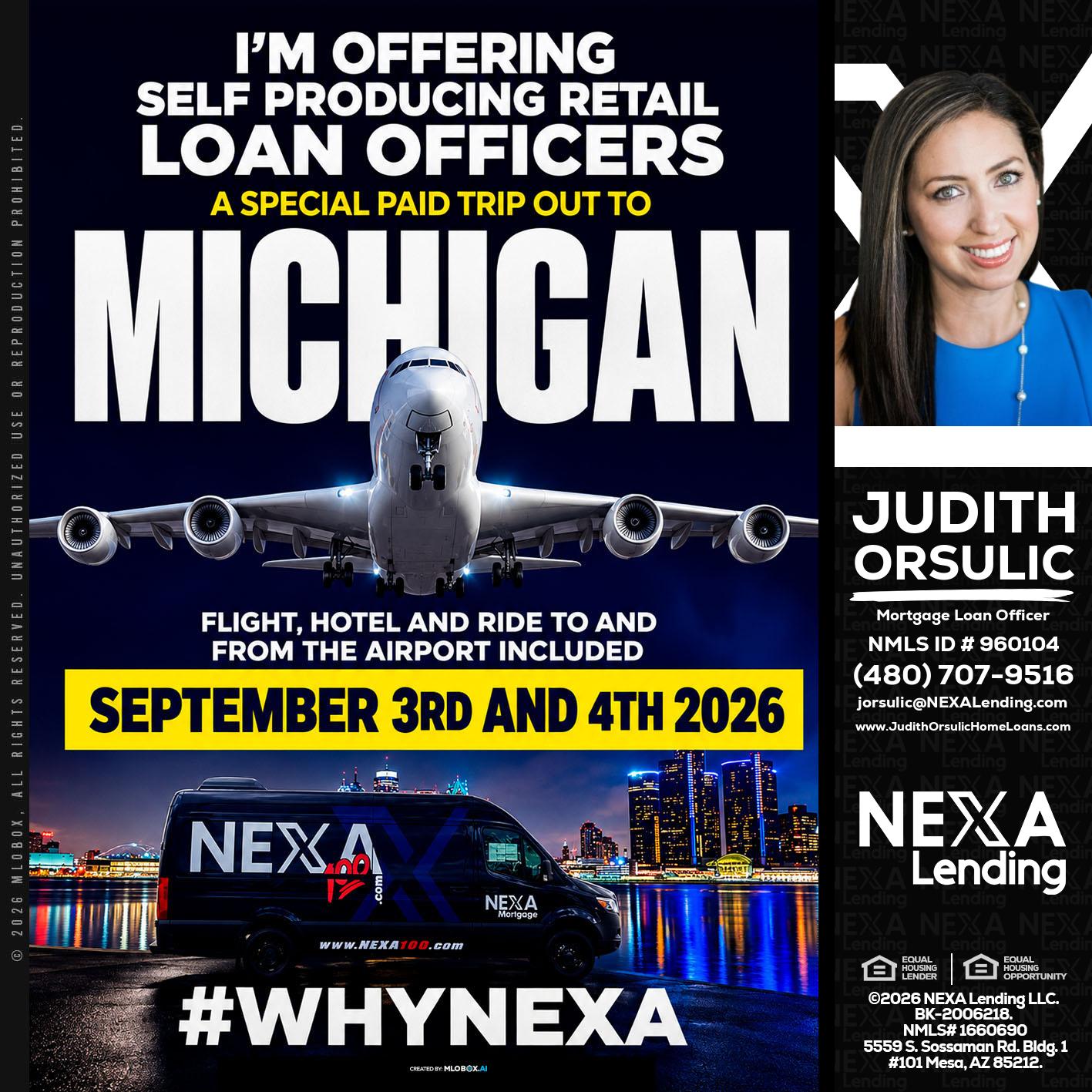 MICHIGAN - Judith Orsulic -Mortgage Loan Officer