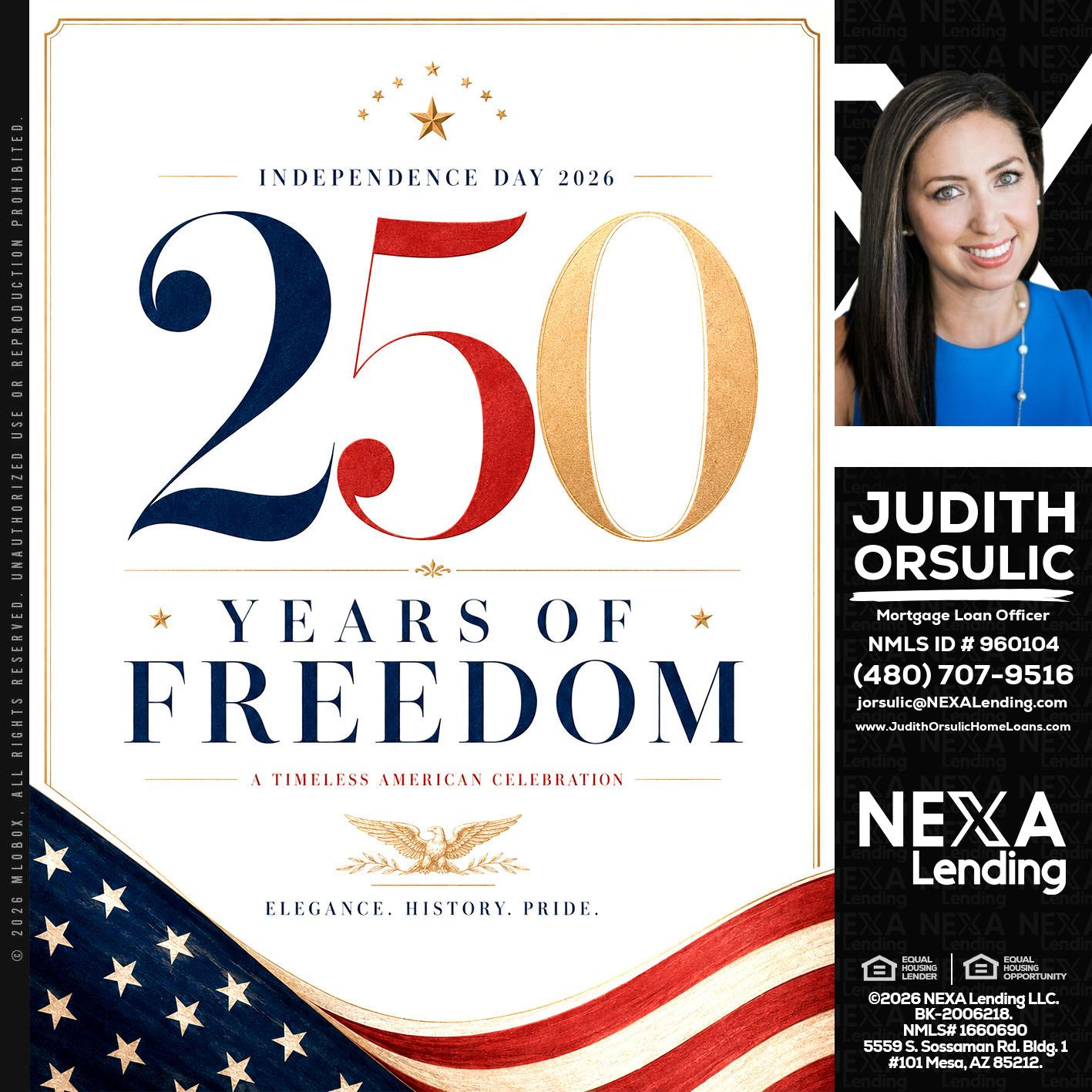 250 YEARS - Judith Orsulic -Mortgage Loan Officer