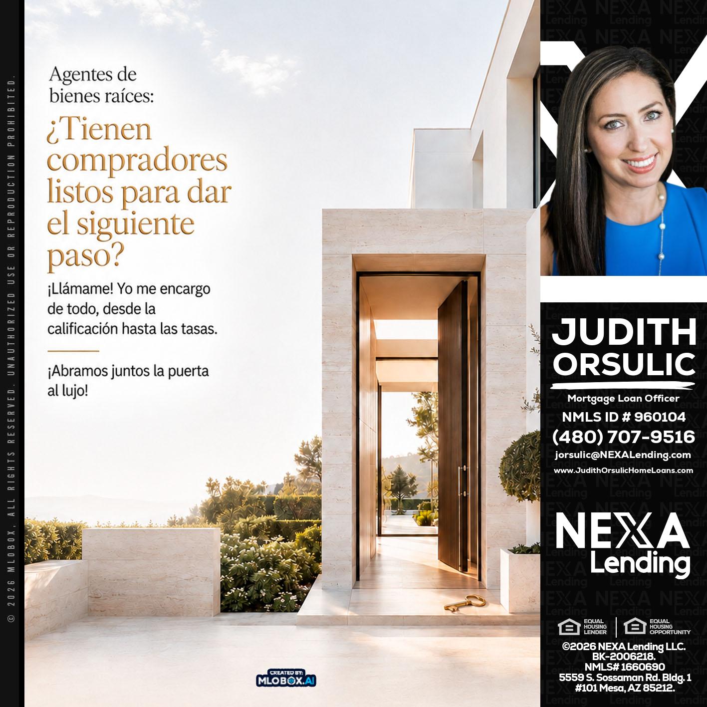 agentes de bienes raíces - Judith Orsulic -Mortgage Loan Officer