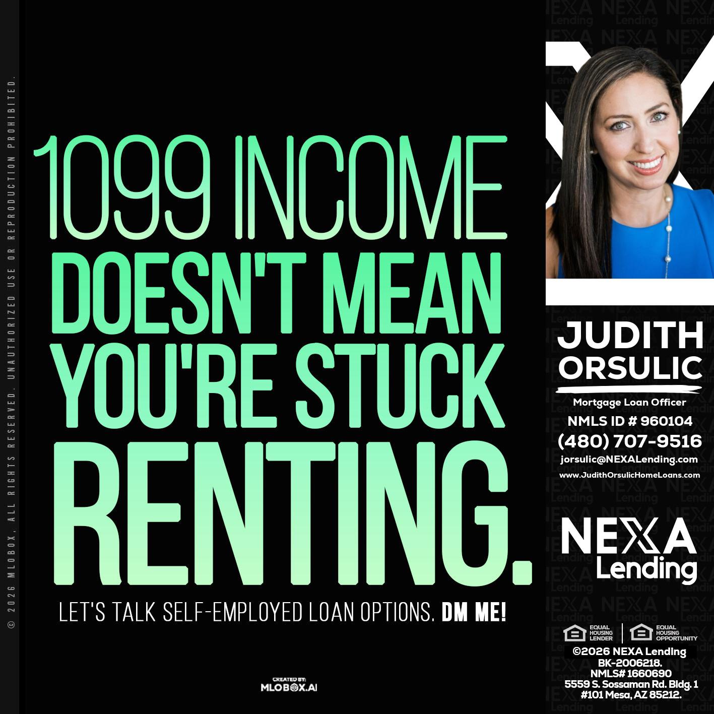 1099 income - Judith Orsulic -Mortgage Loan Officer